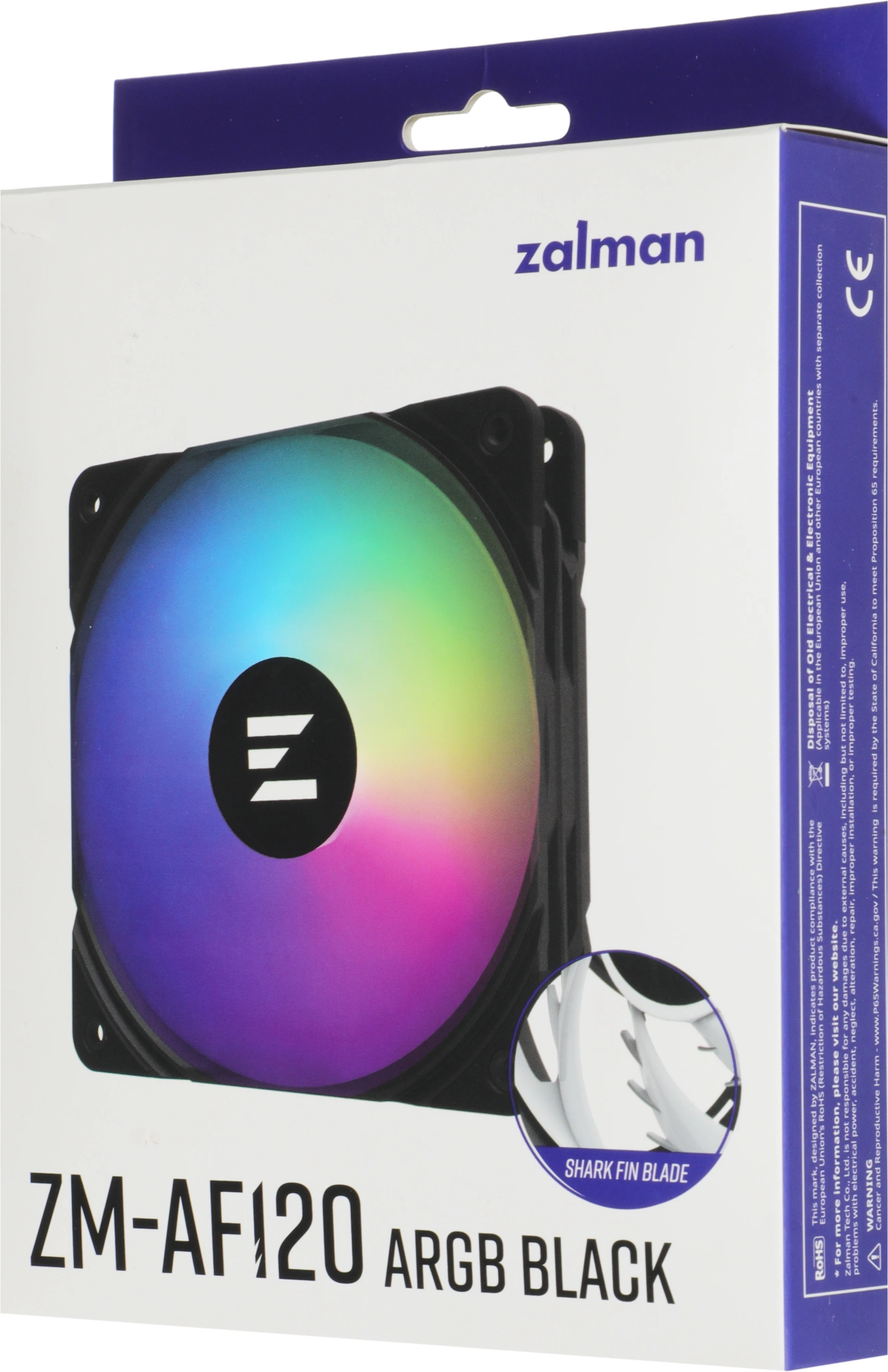 Вентилятор для корпуса Zalman ZM-AF120 ARGB 120х120x26 черный 4-pin 29.7дБ (ZM-AF120 ARGB BLACK) Ret — миниатюра 4