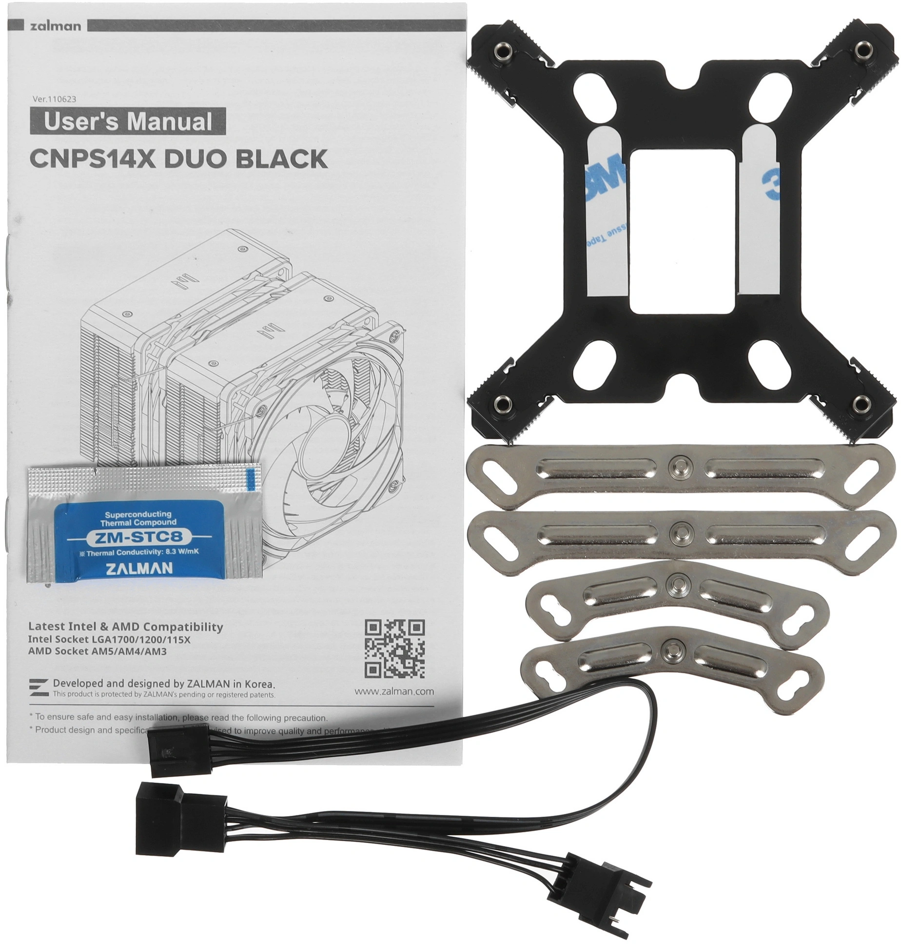 Устройство охлаждения(кулер) Zalman CNPS14X DUO Soc-AM5/AM4/1200/1700/1851 черный 4-pin 29.7dB Al+Cu 270W 1160gr Ret (CNPS14X DUO BLACK) — миниатюра 8