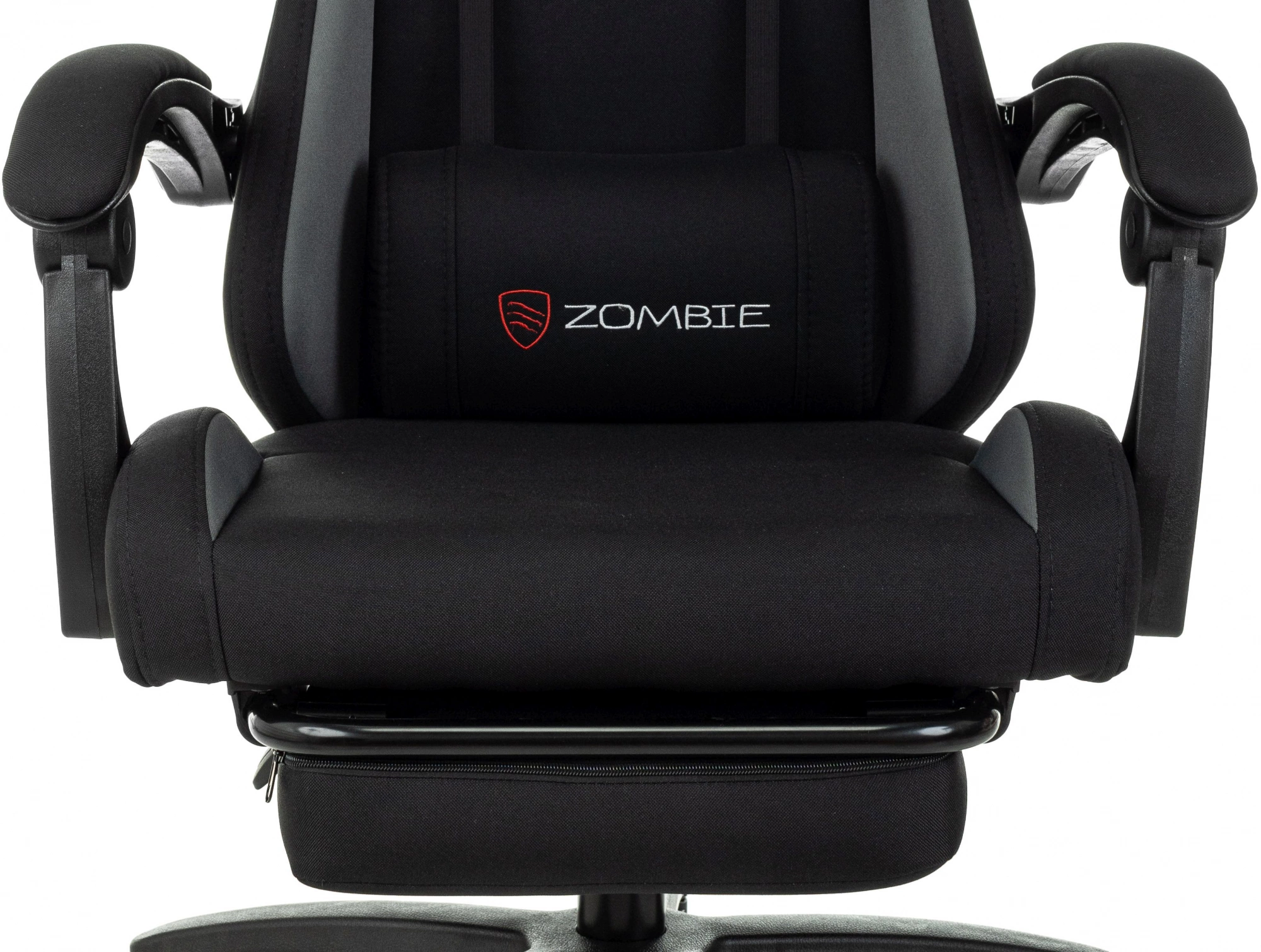 Кресло игровое Zombie Shadow черный/серый с подголов. крестов. пластик подст.для ног пластик черный — миниатюра 13