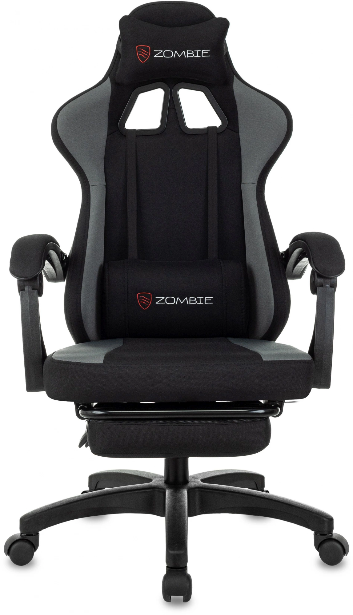 Кресло игровое Zombie Weaver черный/серый с подголов. крестов. пластик подст.для ног пластик черный — миниатюра 2