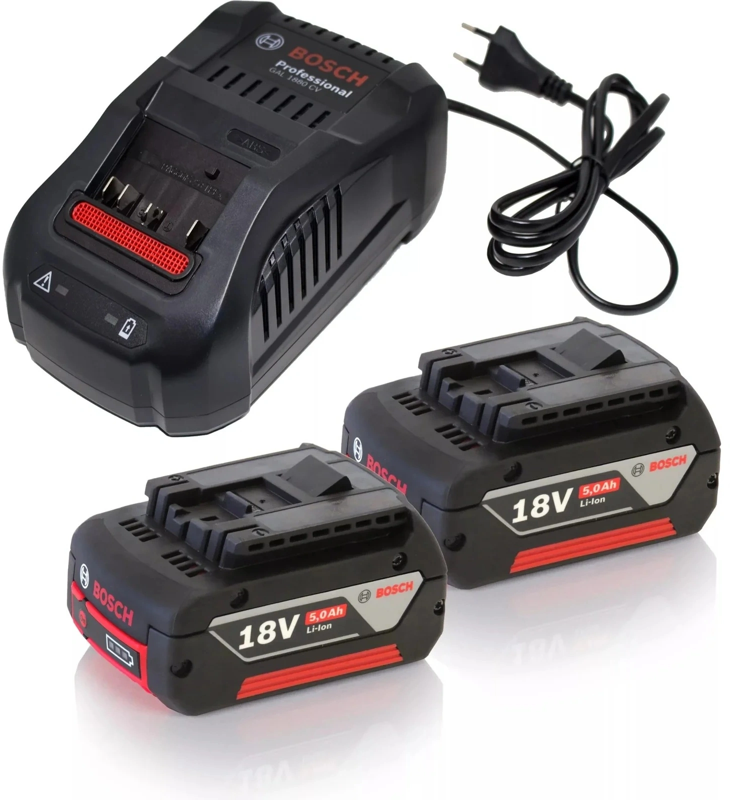Батарея аккумуляторная Bosch GBA 18В 5Ач Li-Ion (З/У в компл.) (1600A00B8J) — миниатюра 4
