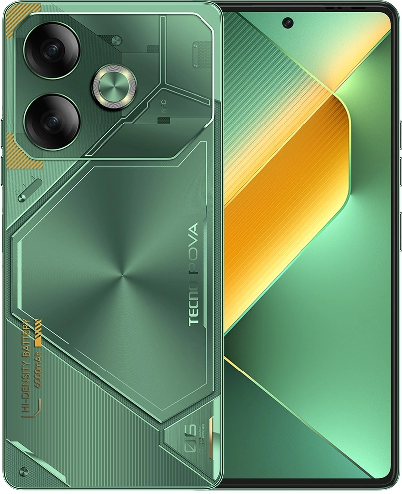 Смартфон Tecno Pova 6 256Gb 8Gb зеленый моноблок (LI7 256+8 COMET GREEN)