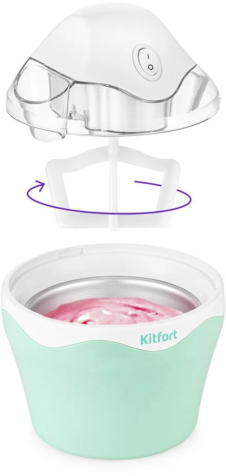 Мороженица Kitfort КТ-1835 7Вт 500мл. мятный/белый — миниатюра 4