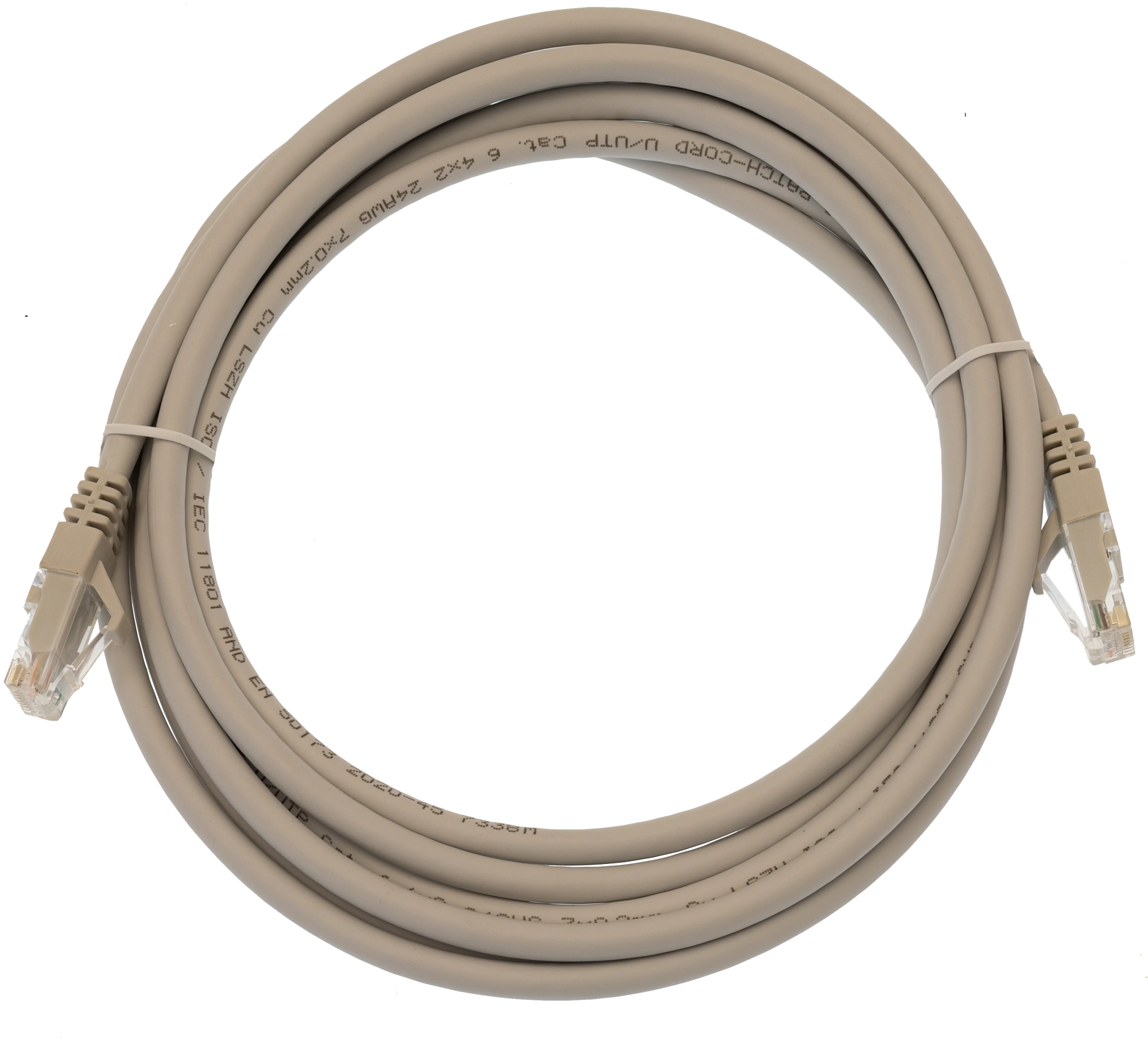 Патч-корд Suprlan 10-0169 UTP RJ-45 вил.-вилка RJ-45 кат.6 3м серый LSZH — миниатюра 2