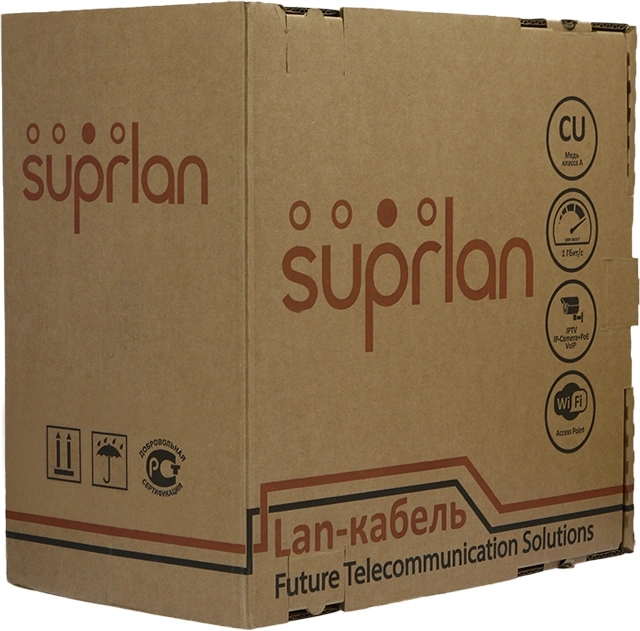 Кабель сетевой информационный Suprlan Premium 01-0307-1 кат.5E UTP 4 пары 24AWG LSZH внутренний 305м серый — миниатюра 3