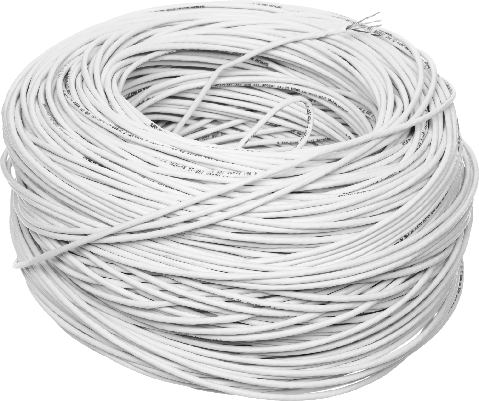 Кабель сетевой информационный Suprlan Median 01-0334-9 кат.5E UTP 4 пары 24AWG PVC внутренний 305м серый — миниатюра 5