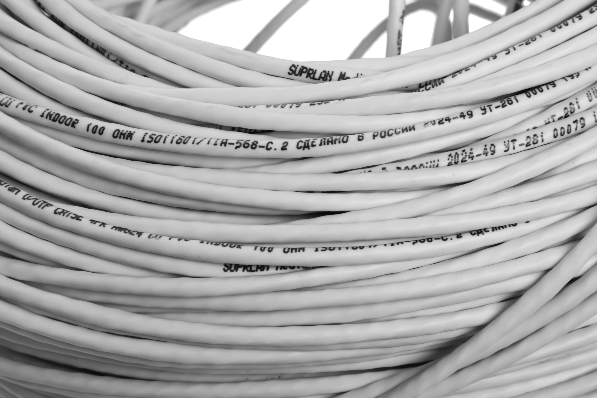 Кабель сетевой информационный Suprlan Median 01-0334-9 кат.5E UTP 4 пары 24AWG PVC внутренний 305м серый — миниатюра 6