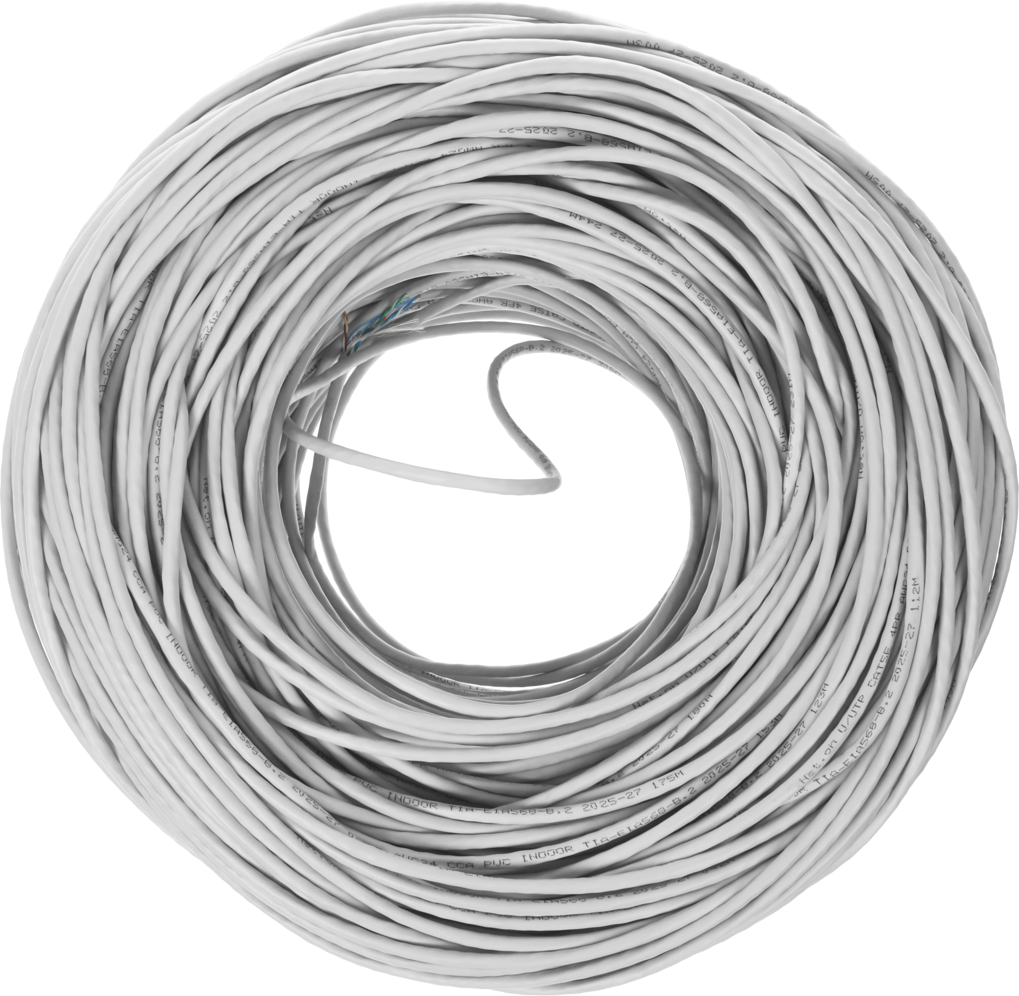Кабель сетевой информационный NetOn 01-0302 кат.5E UTP 4 пары 24AWG PVC внутренний 305м серый — миниатюра 5