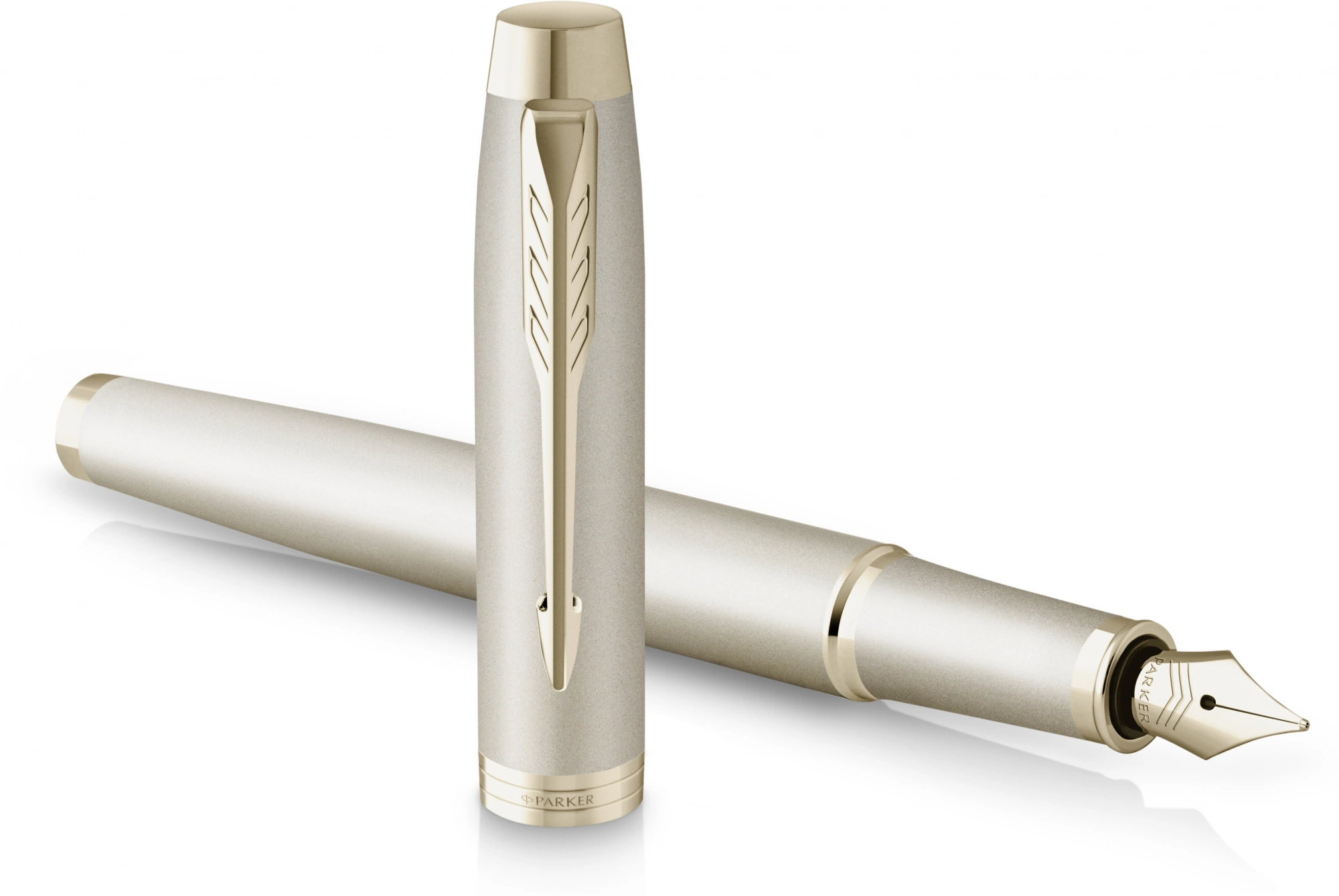 Ручка перьев. Parker IM Monochrome F328 (2172953) Champagne PVD F сталь нержавеющая подар.кор. — миниатюра 4
