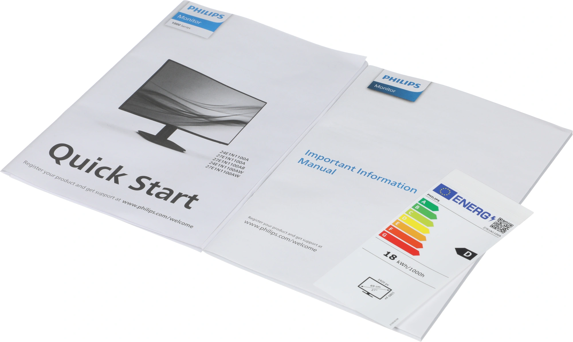 Монитор Philips 27" E Line 27E1N1100A черный IPS LED 16:9 HDMI M/M матовая 1300:1 250cd 178гр/178гр 1920x1080 100Hz FreeSync VGA FHD 4кг — миниатюра 10