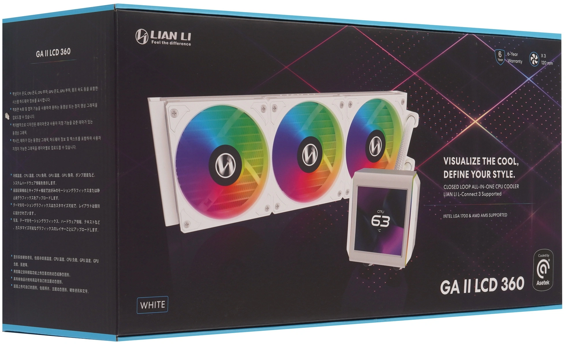 Система водяного охлаждения Lian-Li Galahad II LCD 360 SL-INF ARGB Soc-AM5/AM4/1200/1700/1851 белый 4-pin 29dB Al+Cu LCD Ret (G89.GA2ALCD36INW.00) — миниатюра 11