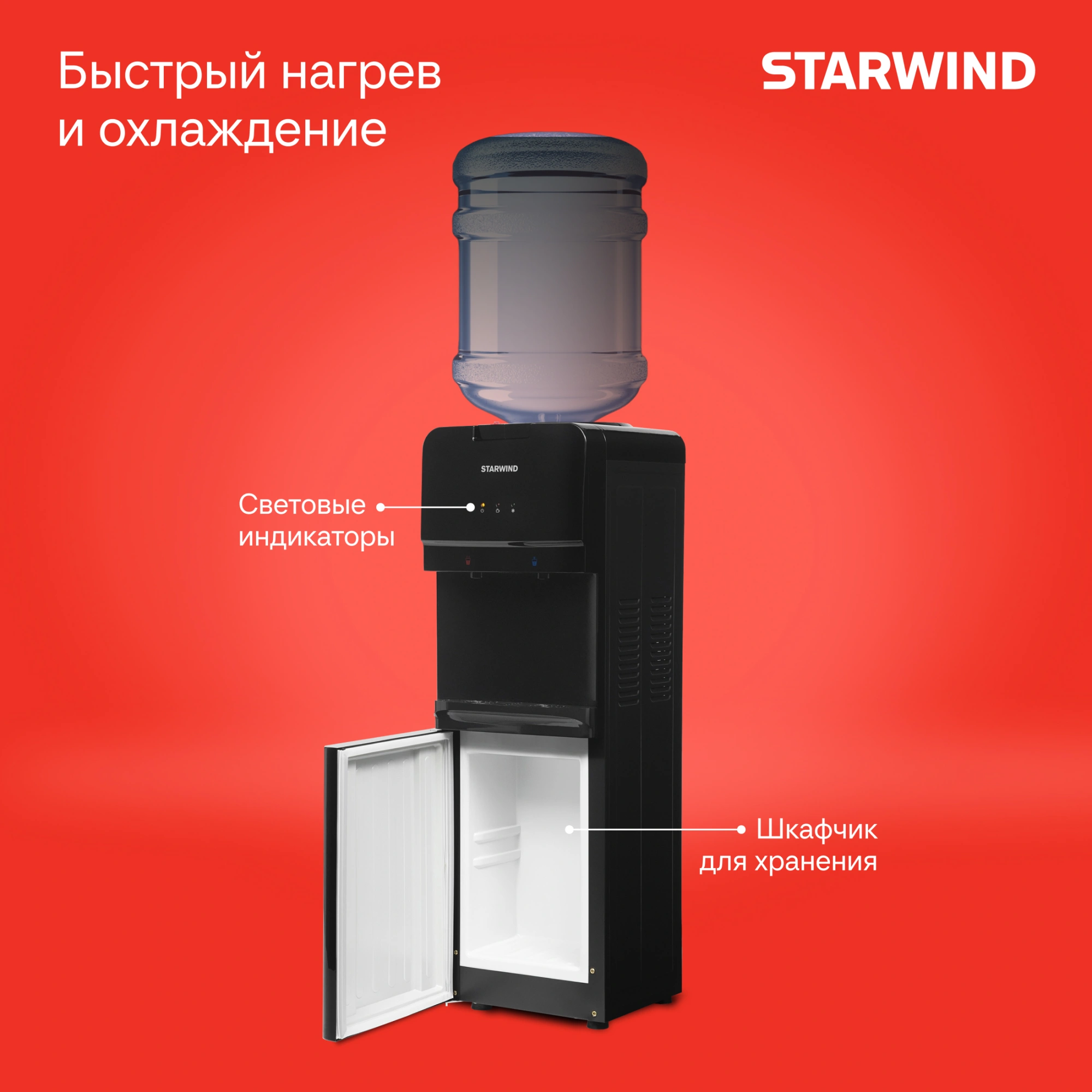 Кулер Starwind SW-1005TEW напольный электронный черный — миниатюра 13