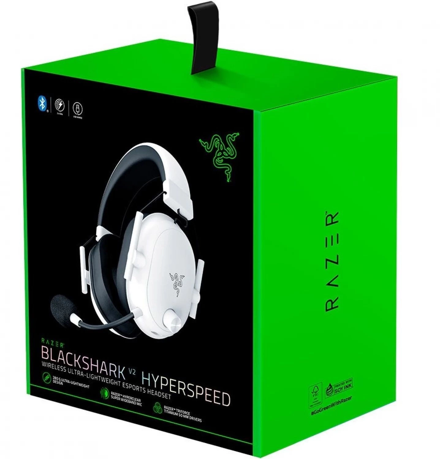 Наушники с микрофоном Razer Blackshark V2 белый 1.8м мониторные BT оголовье (RZ04-04960200-R3M1) — миниатюра 6