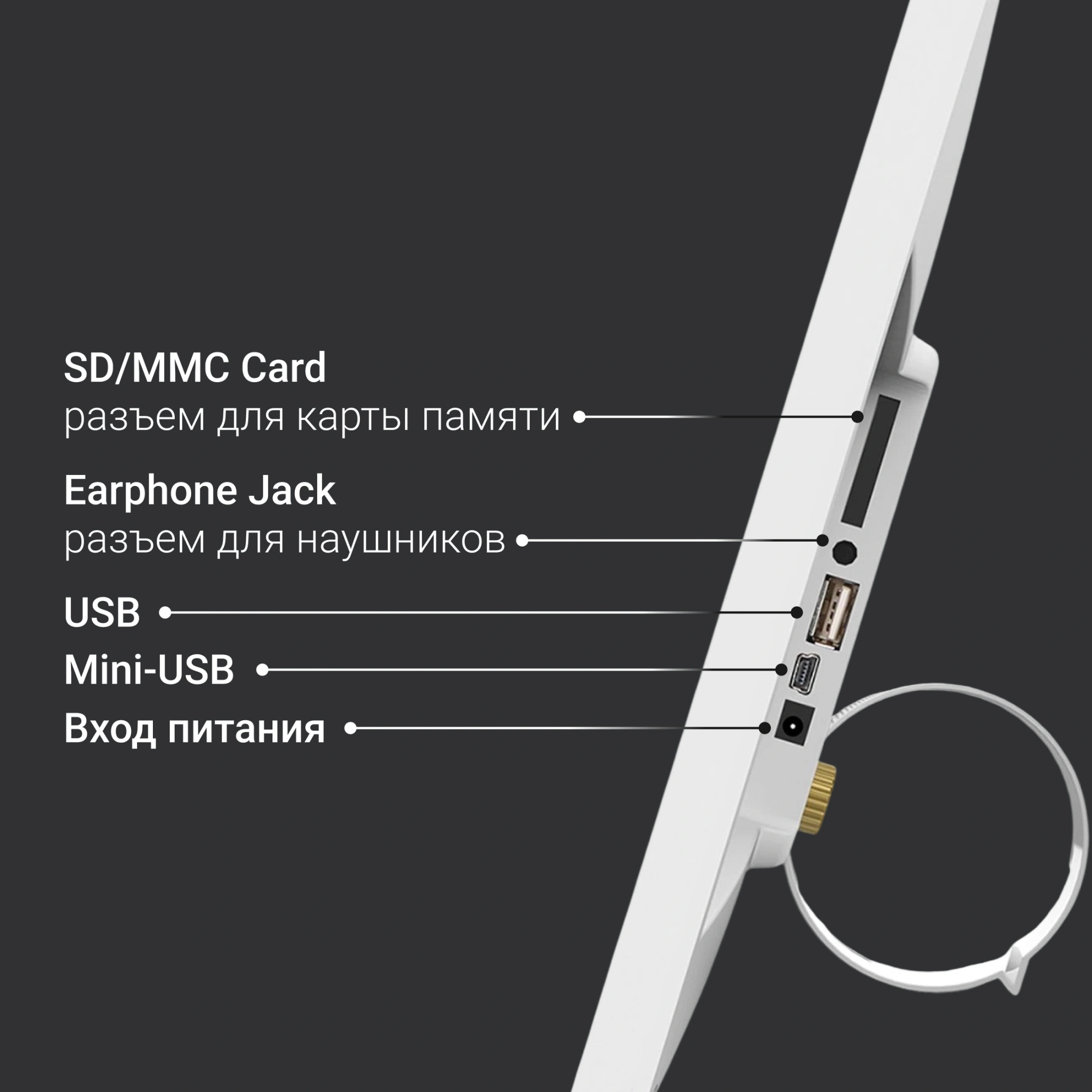 Фоторамка Digma 15.6" PF-1501 1920x1080 белый пластик ПДУ Видео — миниатюра 10