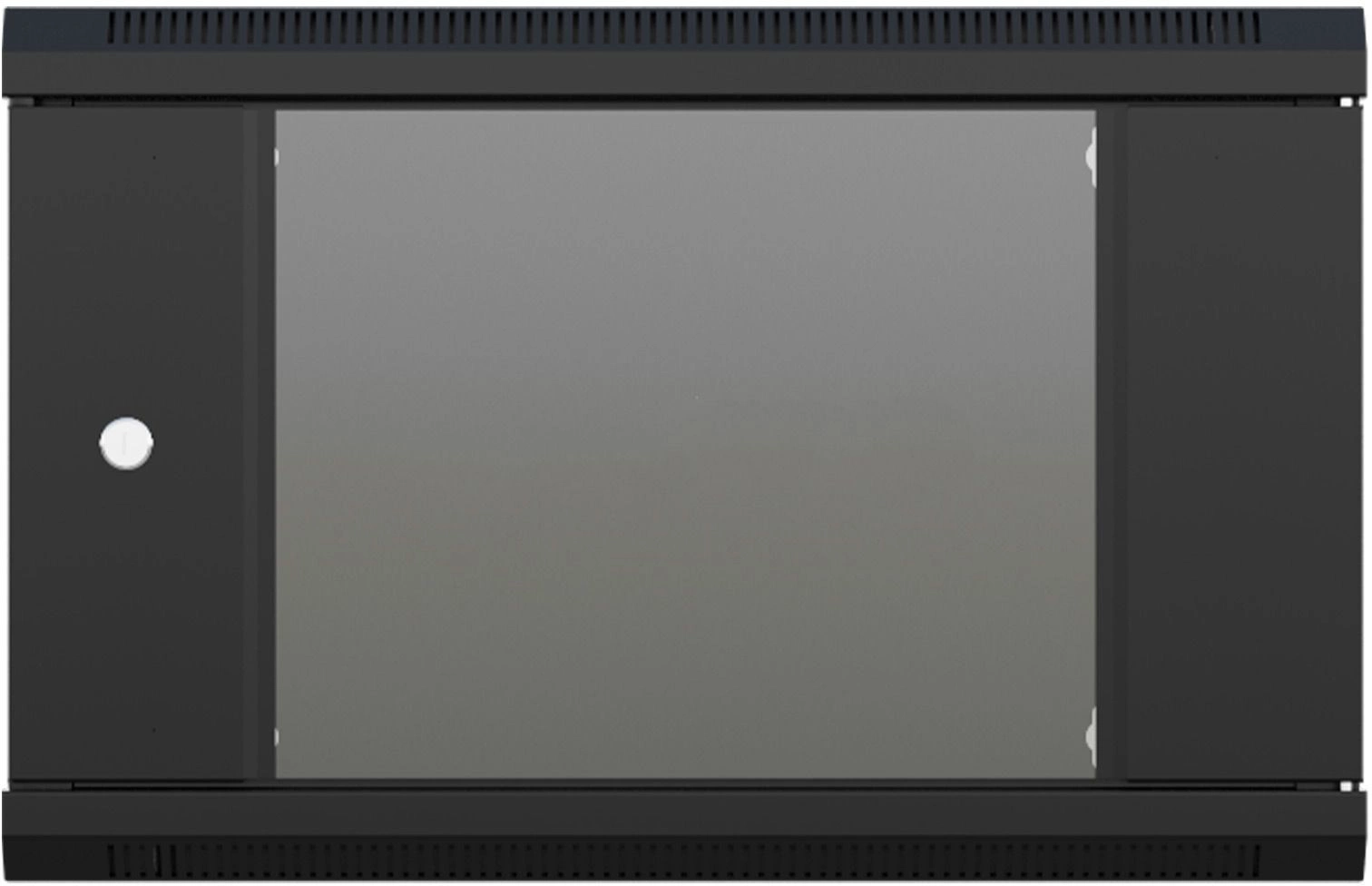 Шкаф коммутационный NTSS (NTSS-W9U6045GS-2BL) настенный 9U 570x450мм пер.дв.стекл 60кг черный 20.1кг 220град. IP20 — миниатюра 2