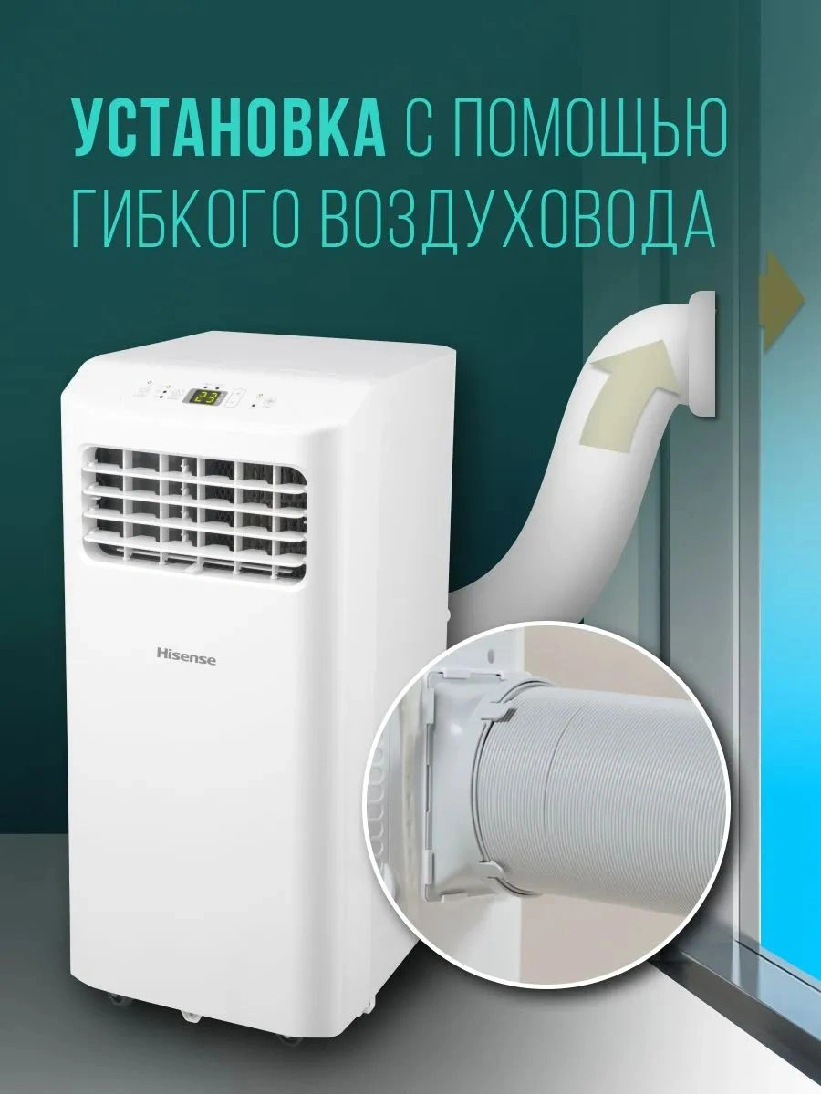 Кондиционер мобильный Hisense V-series AP-07CR4GKVS00 белый площ.14м2 — миниатюра 17