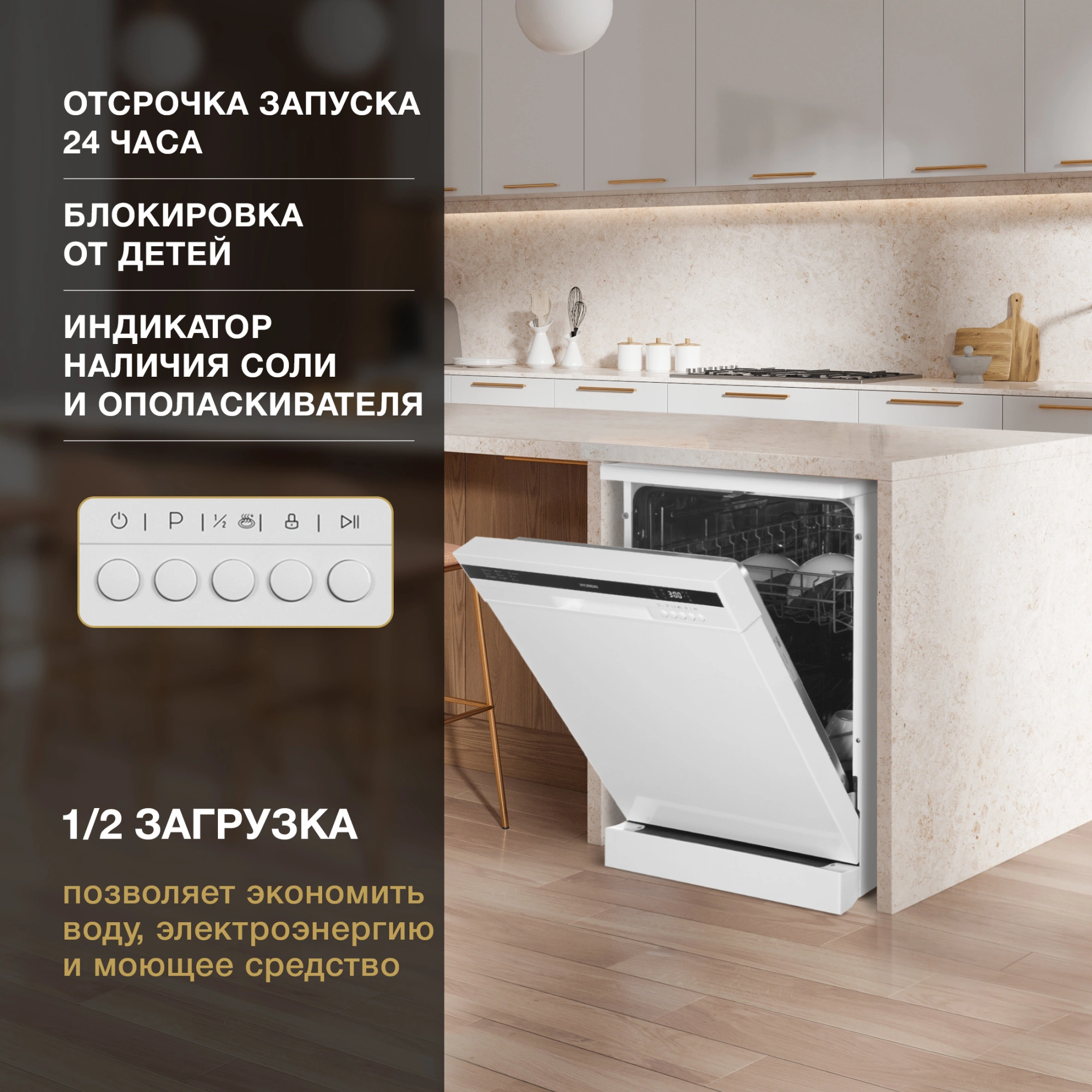 Посудомоечная машина Hyundai DF126 белый (полноразмерная) — миниатюра 28