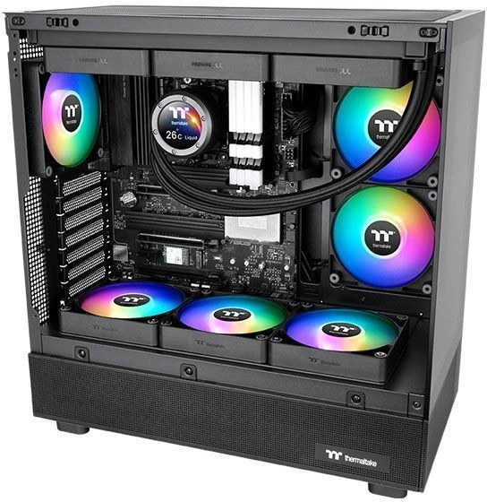 Вентилятор для корпуса Thermaltake CT140 Sync Reverse ARGB 140х140x25 черный 4-pin 32.8дБ (упак.:2шт) (CL-F174-PL14SW-A) Ret — миниатюра 2