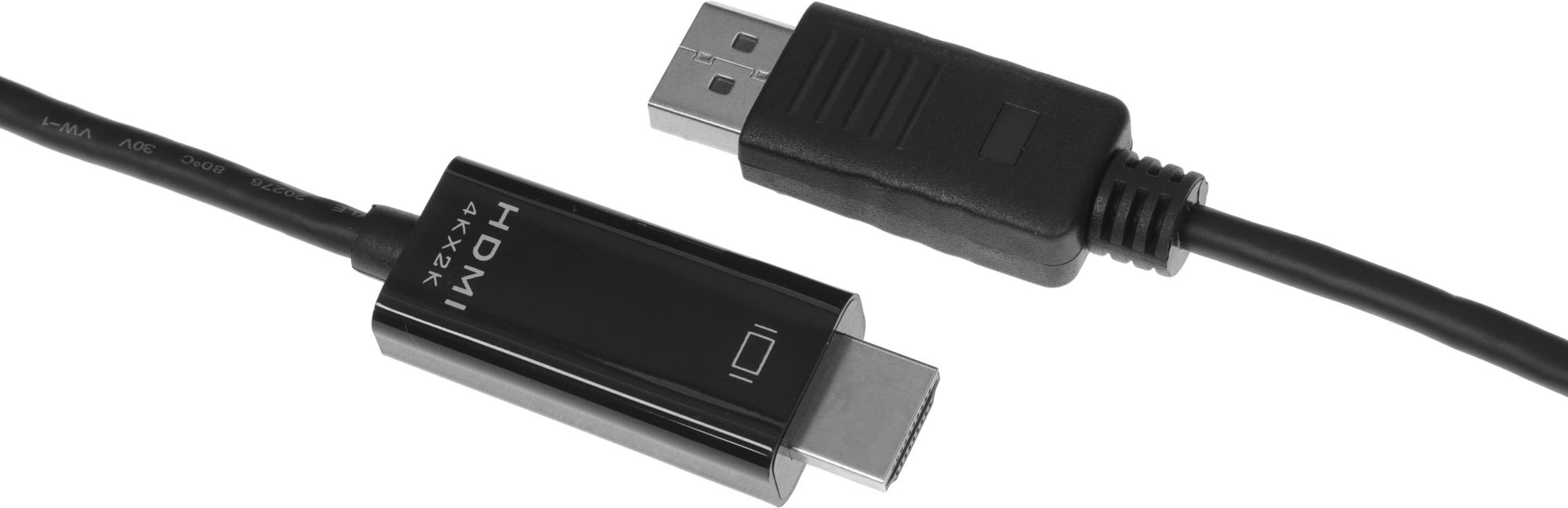 Кабель-переходник аудио-видео KingPrice KP-DP1.2-HD2.0-1.5m DisplayPort (m)/HDMI (m) 1.5м. позолоч.конт. черный — миниатюра 2