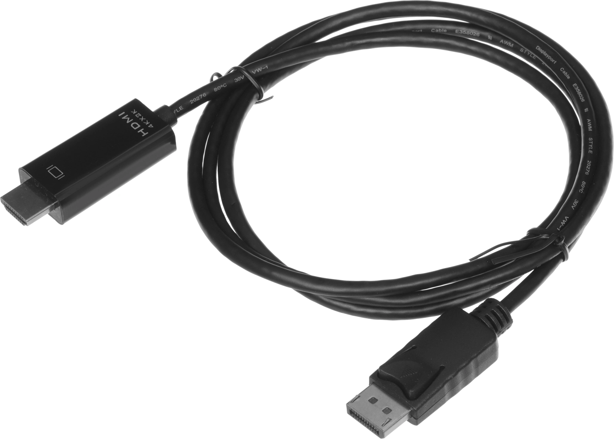 Кабель-переходник аудио-видео KingPrice KP-DP1.2-HD2.0-1.5m DisplayPort (m)/HDMI (m) 1.5м. позолоч.конт. черный — миниатюра 4