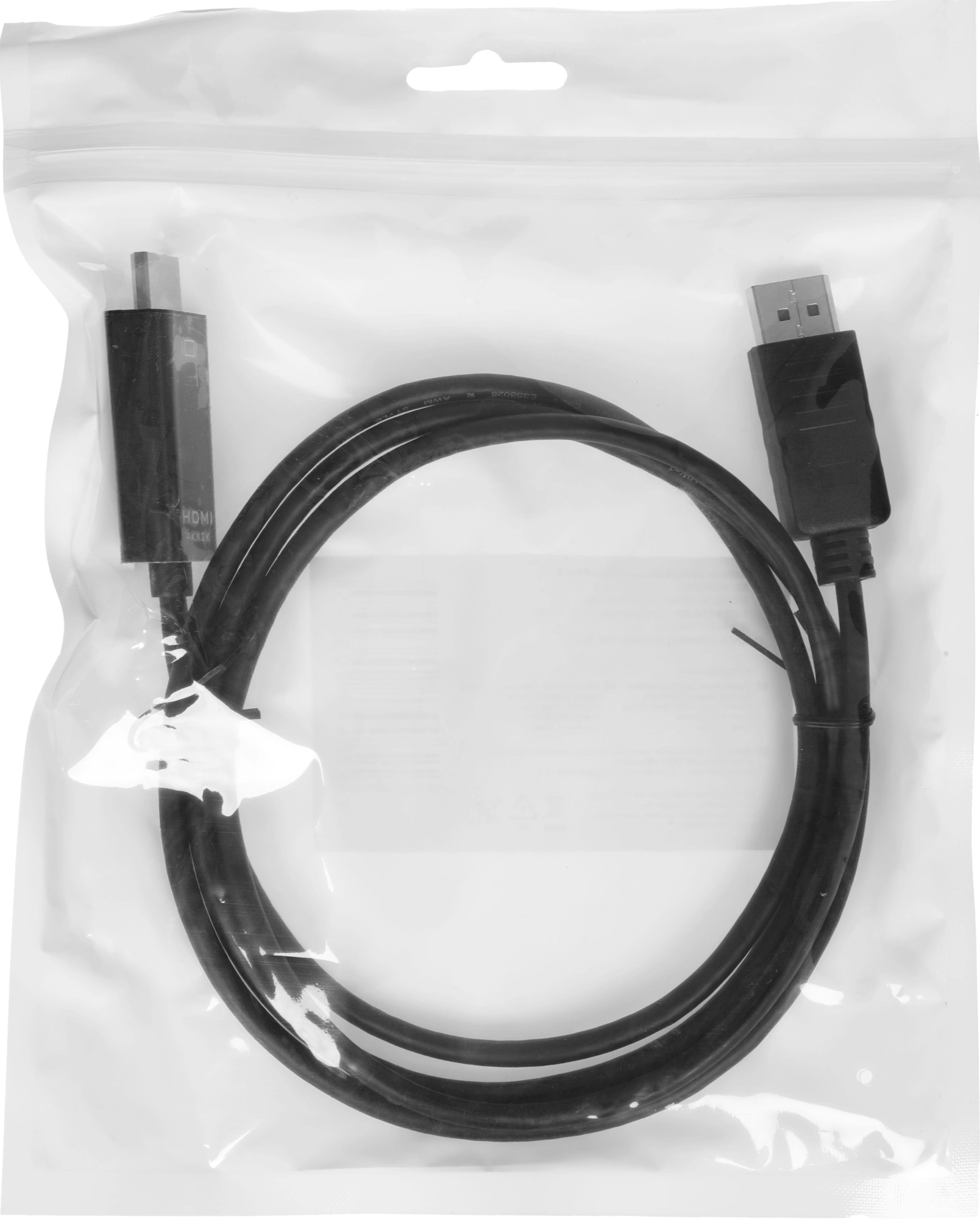 Кабель-переходник аудио-видео KingPrice KP-DP1.2-HD2.0-1.5m DisplayPort (m)/HDMI (m) 1.5м. позолоч.конт. черный — миниатюра 3