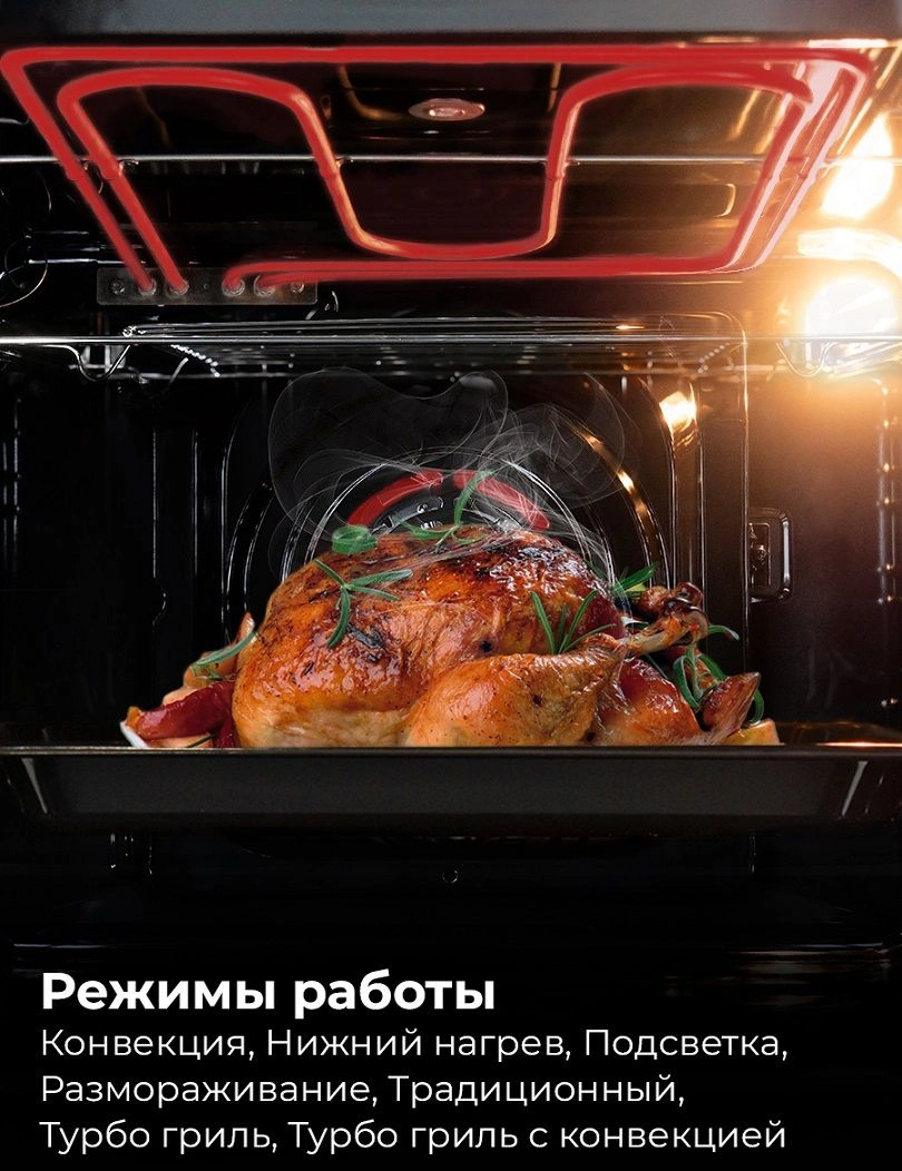 Духовой шкаф Электрический Lex EDM 076 GR серый — миниатюра 2