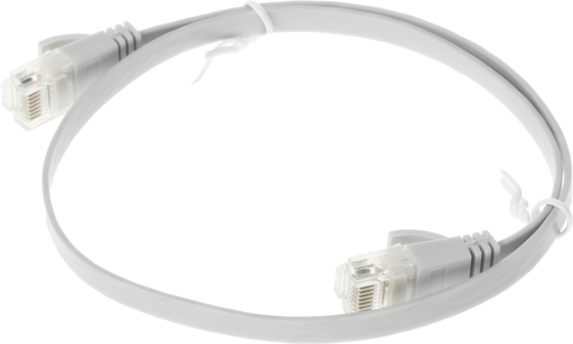 Патч-корд Buro Flat 10Гбит/с UTP 4 пары cat.5E Cu molded 0.5м серый RJ-45 (m)-RJ-45 (m) (BU-5E-FLAT-0.5M-G) — миниатюра 4