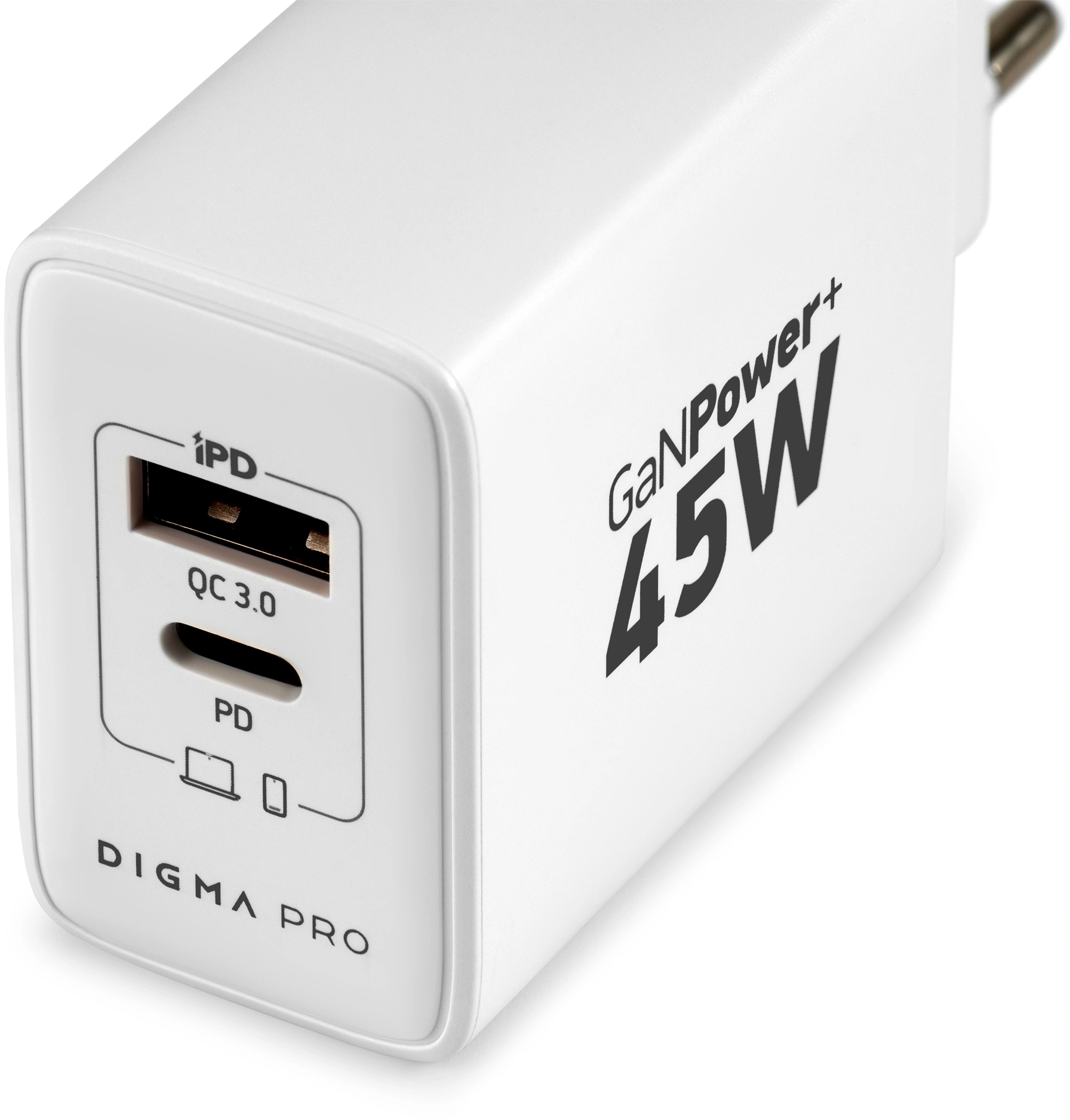 Сетевое зар./устр. Digma Pro DPW4A 45W 3A (PD+QC) USB-C/USB-A универсальное белый (DPW4A5GX11WH) — миниатюра 7