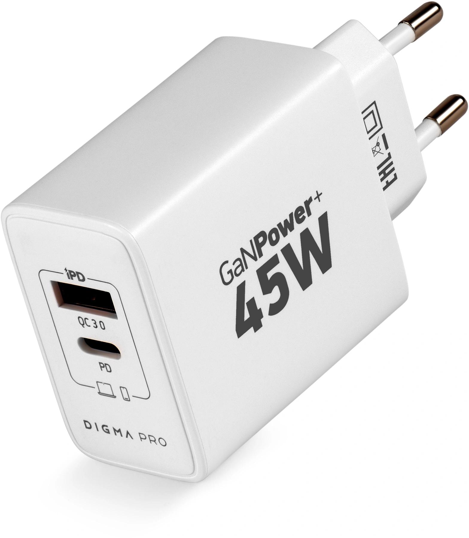 Сетевое зар./устр. Digma Pro DPW4A 45W 3A (PD+QC) USB-C/USB-A универсальное белый (DPW4A5GX11WH) — миниатюра 8