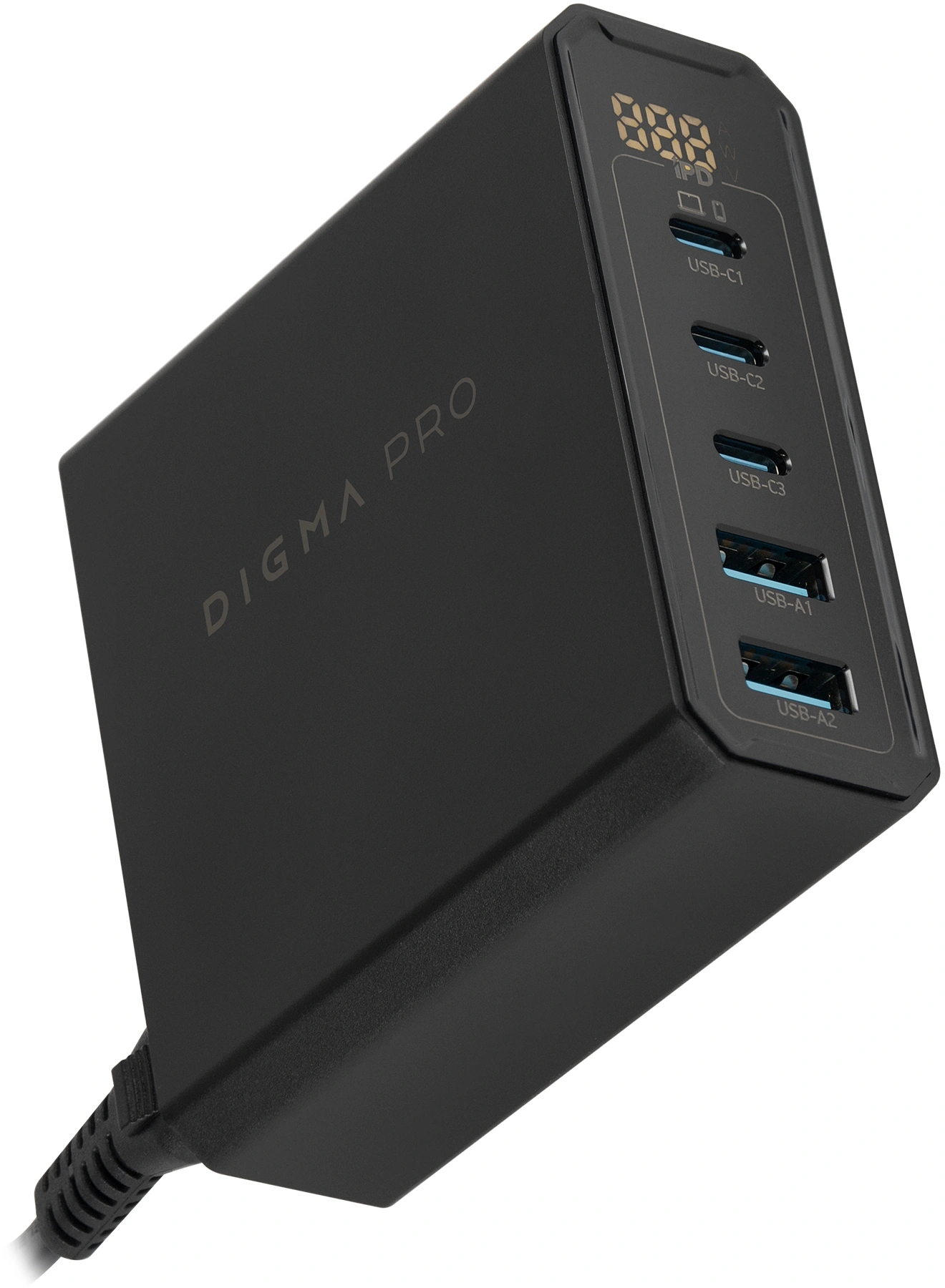 Настольное зар./устр. Digma Pro DPW10A 140W 5A (PD+QC) 3хUSB-C/2xUSB-A универсальное черный (DPW1A4G024BK) — миниатюра 11