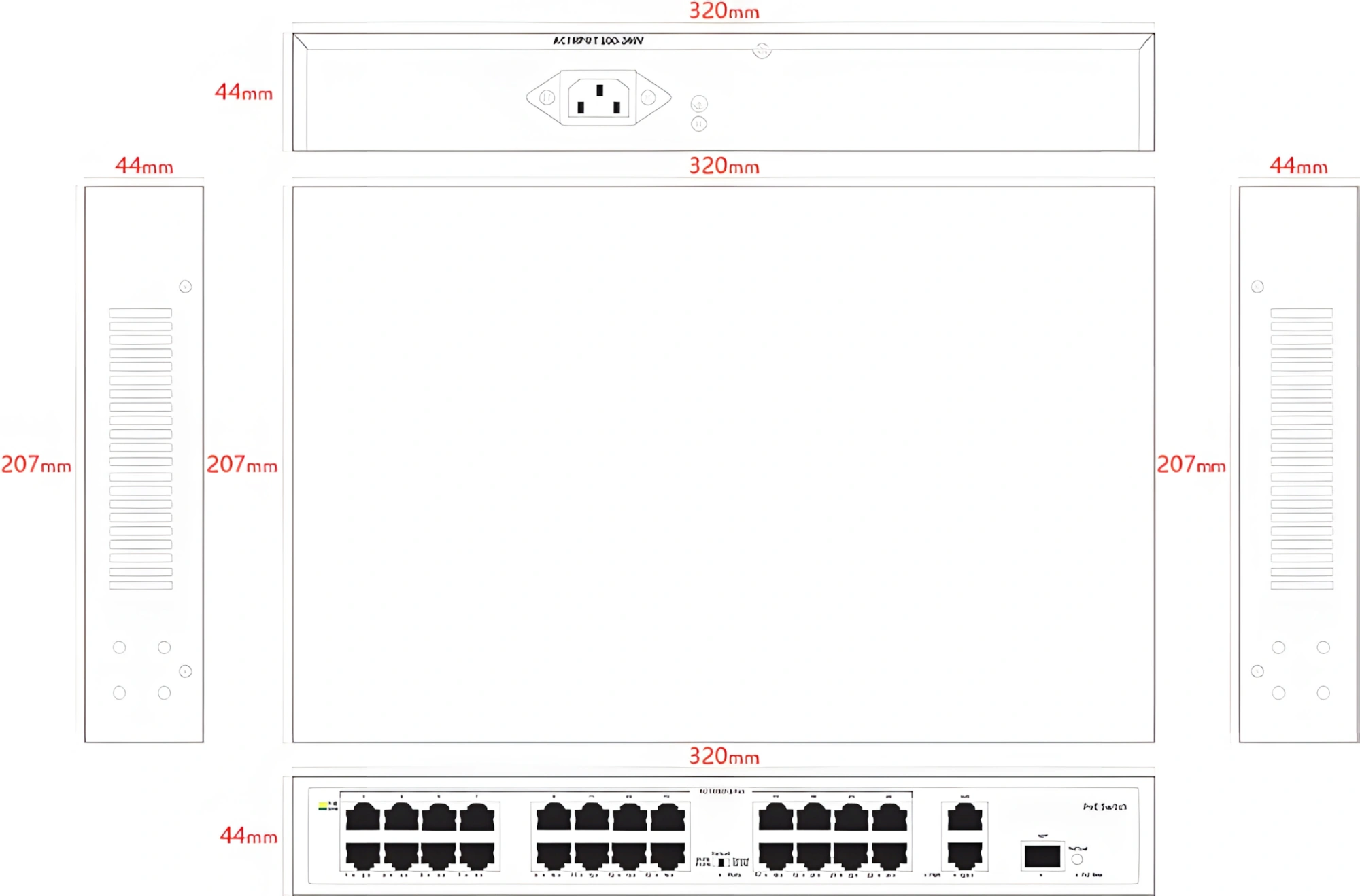Коммутатор Tiandy TC-P3S027 H/2421/AT/260 — миниатюра 2