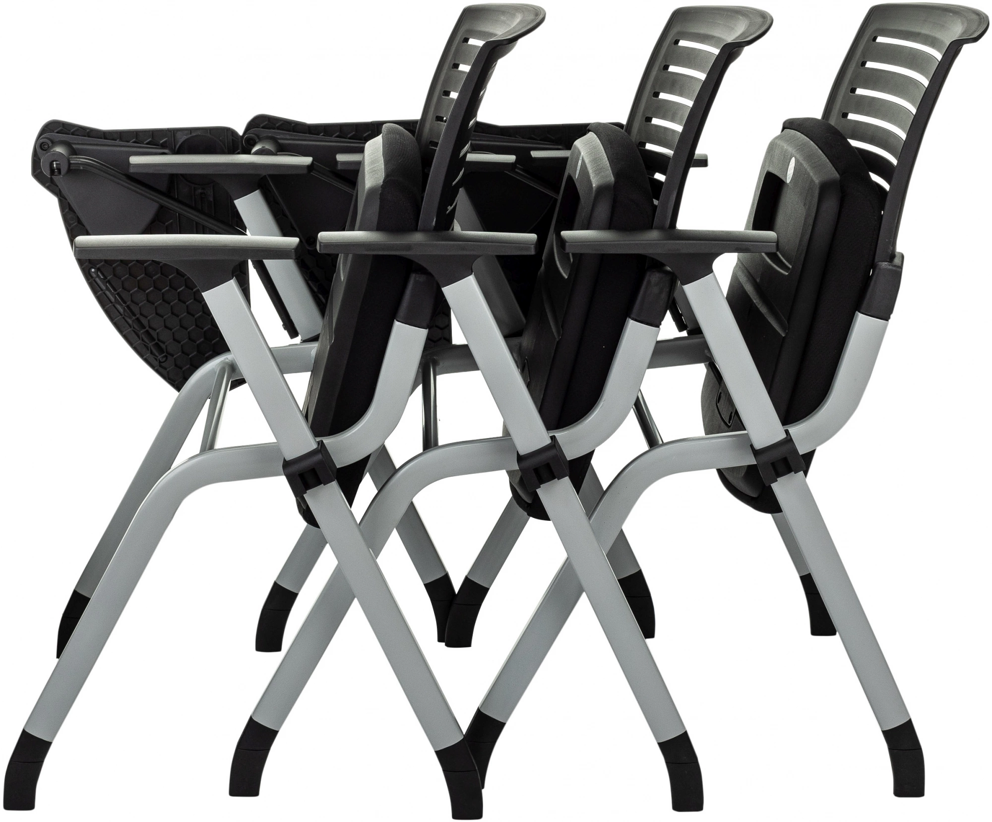 Стул Бюрократ X-Click-PP черный со столиком на ножках металл серый — миниатюра 15