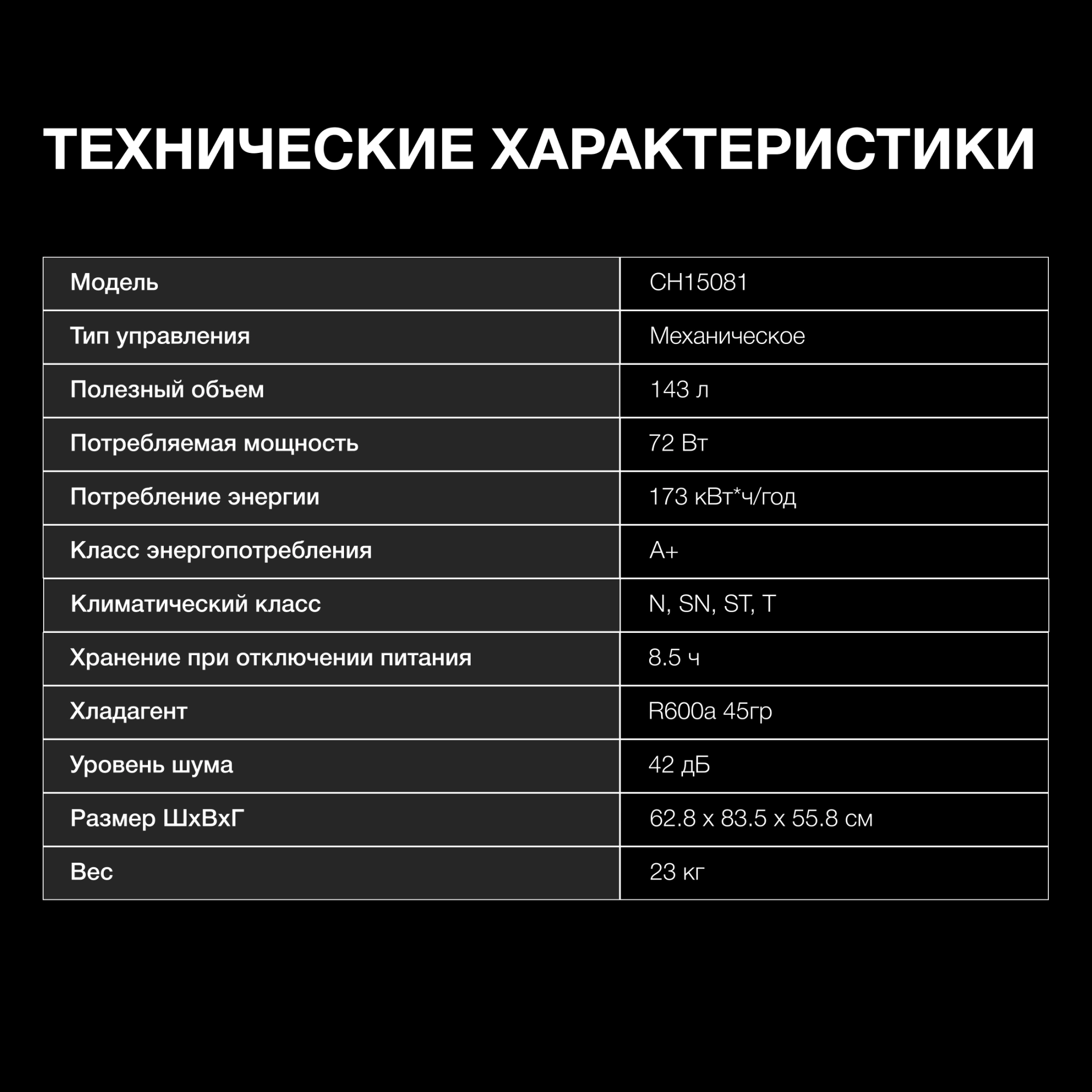 Морозильный ларь Hyundai CH15081 белый 72Вт — миниатюра 8