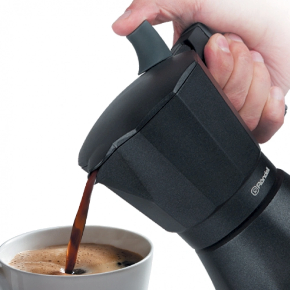 Кофеварка гейзерн. Rondell Kafferro RDS-499 0.3л алюминий темно-серый — миниатюра 3