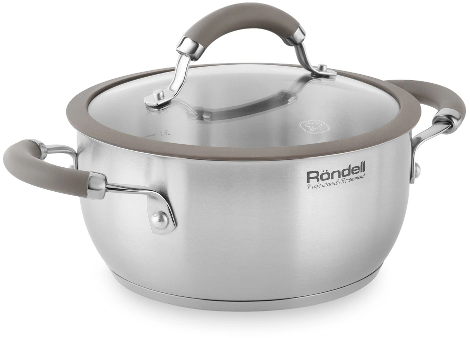 Кастрюля Rondell Balance RDS-753 2л. d=18см (с крышкой) стальной — фото 1