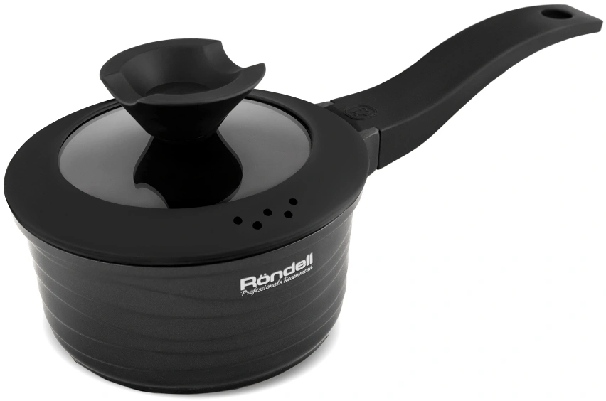 Ковш Rondell Walzer RDA-764 1.3л. d=16см (с крышкой) черный — фото 1