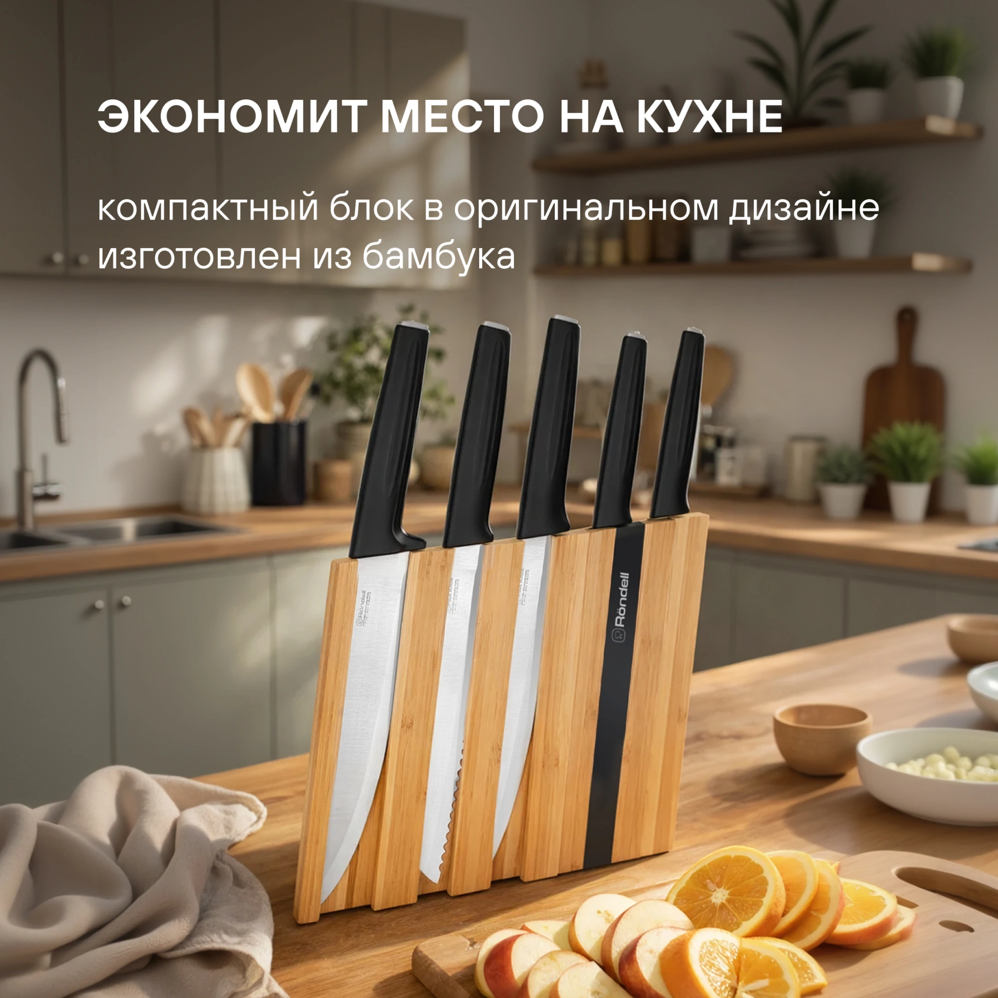 Набор ножей кухон. Rondell Urban RD-1010 компл.:4предм. разд.дос. черный/красный блистер — миниатюра 22