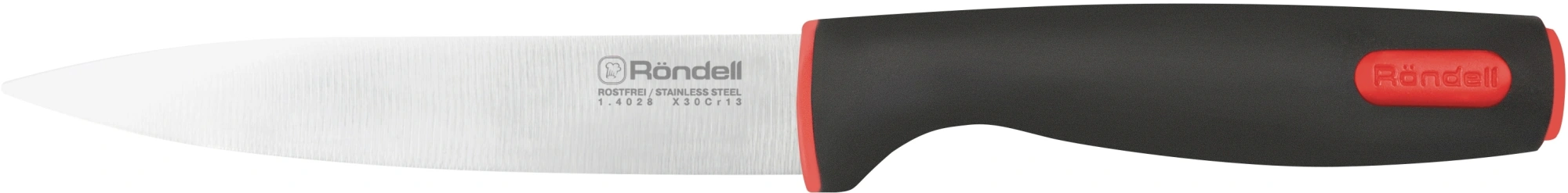 Набор ножей кухон. Rondell Urban RD-1011 компл.:4предм. с ножеточкой черный/красный блистер — фото 1