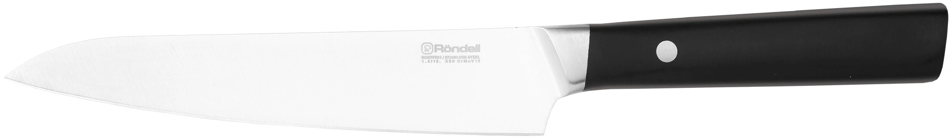 Набор ножей кухон. Rondell Spata RD-1132 компл.:6предм. с подставкой черный подар.коробка — миниатюра 6