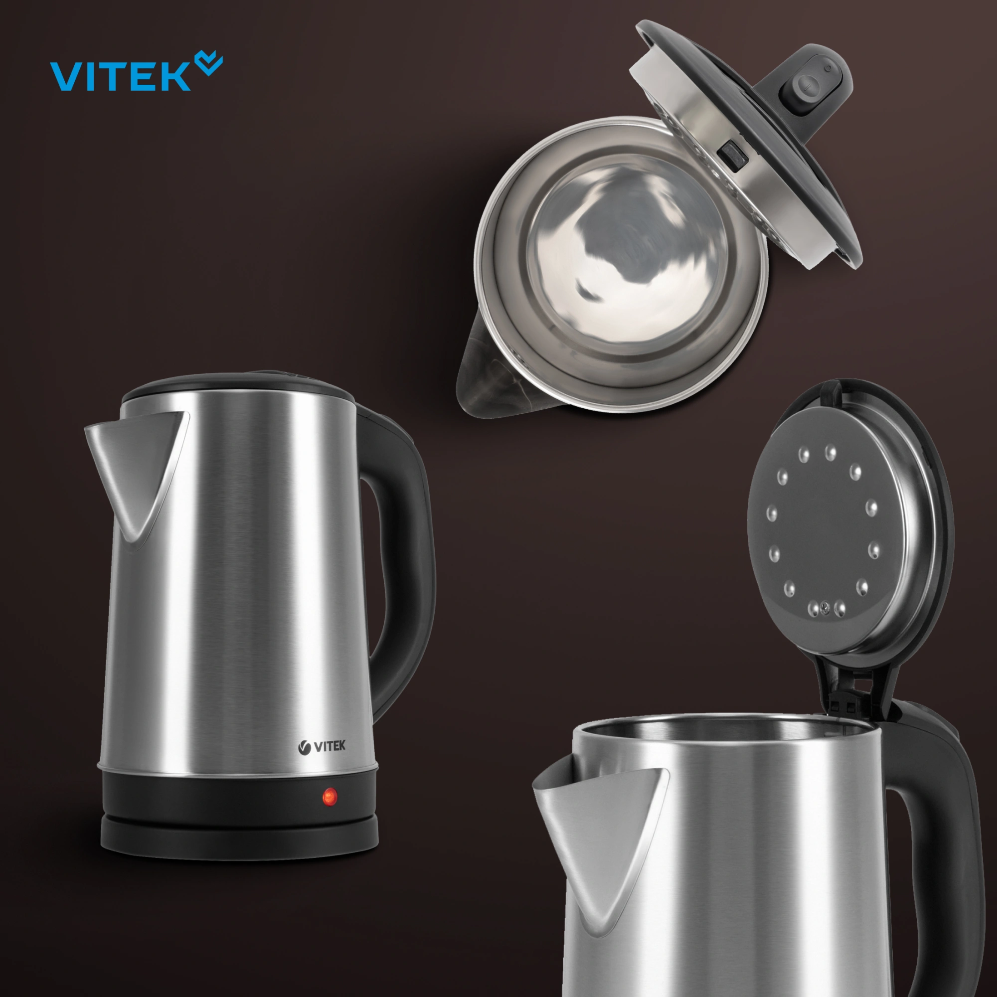 Чайник электрический Vitek VT-1150 1.8л. 1800Вт серебристый корпус: нерж.сталь — миниатюра 14