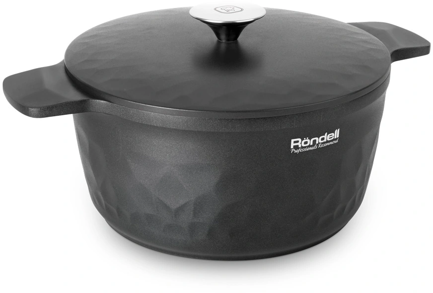 Кастрюля Rondell ArtDeco RDA-1254 4.8л. d=24см (с крышкой) черный — фото 1