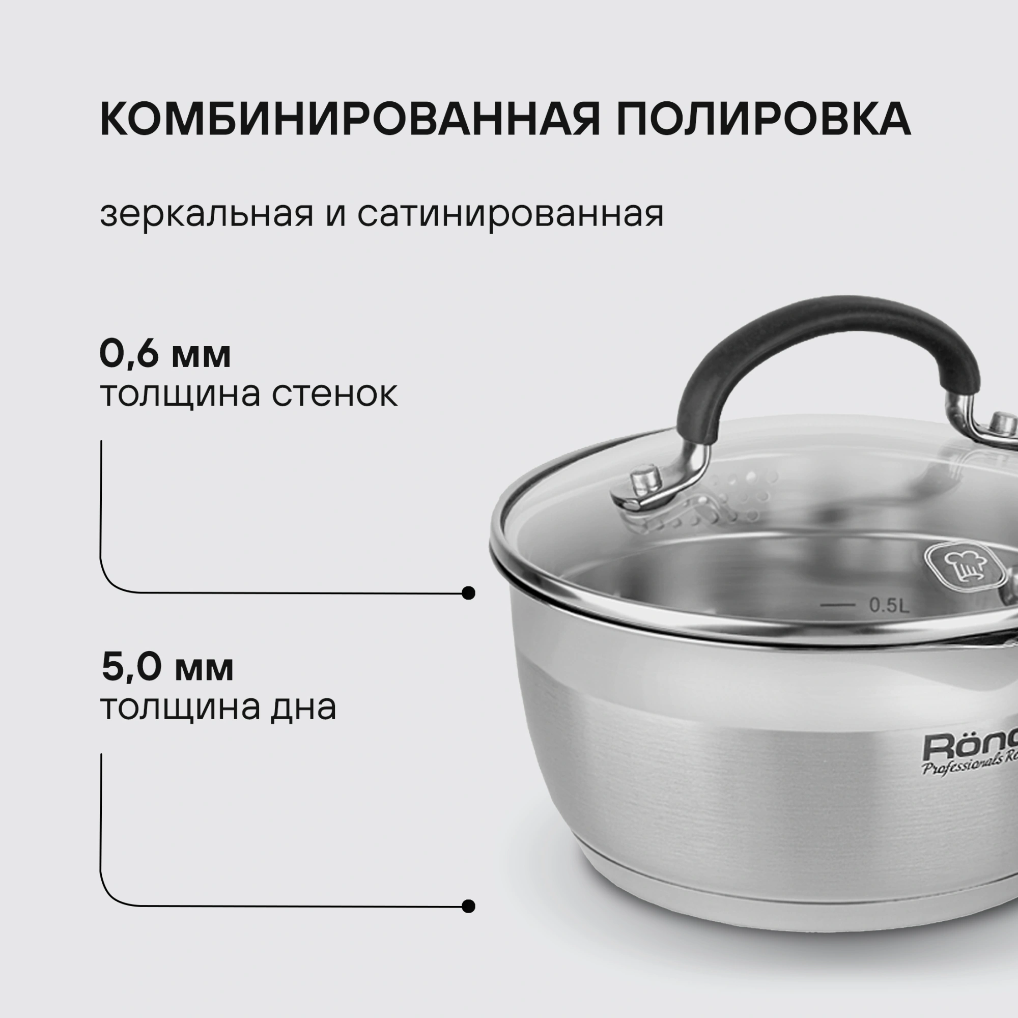 Набор посуды Rondell Prime RDS-1291 8 предметов — миниатюра 7