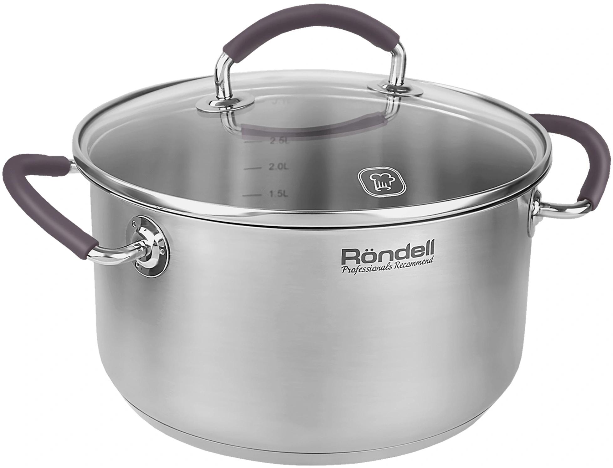 Кастрюля Rondell Akzent RDS-1388 3.1л. d=20см (с крышкой) стальной — фото 1