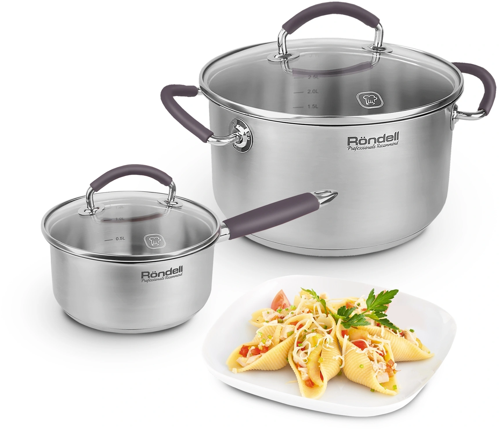 Кастрюля Rondell Akzent RDS-1388 3.1л. d=20см (с крышкой) стальной — миниатюра 2