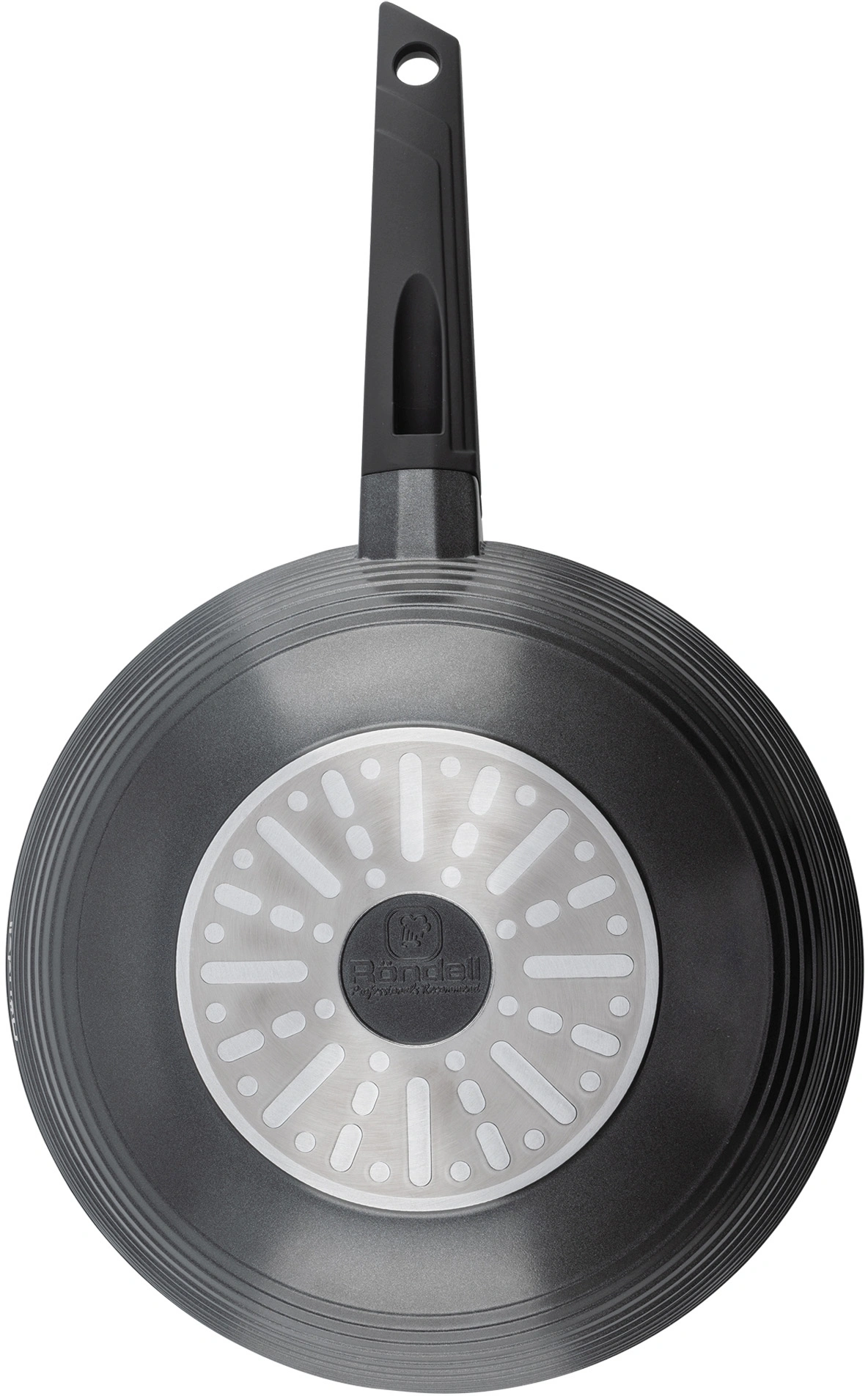Сковорода ВОК (WOK) Rondell Kontur RDA-1489 круглая 28см покрытие: Xylan Plus ручка несъемная (с крышкой) графитовый — миниатюра 7
