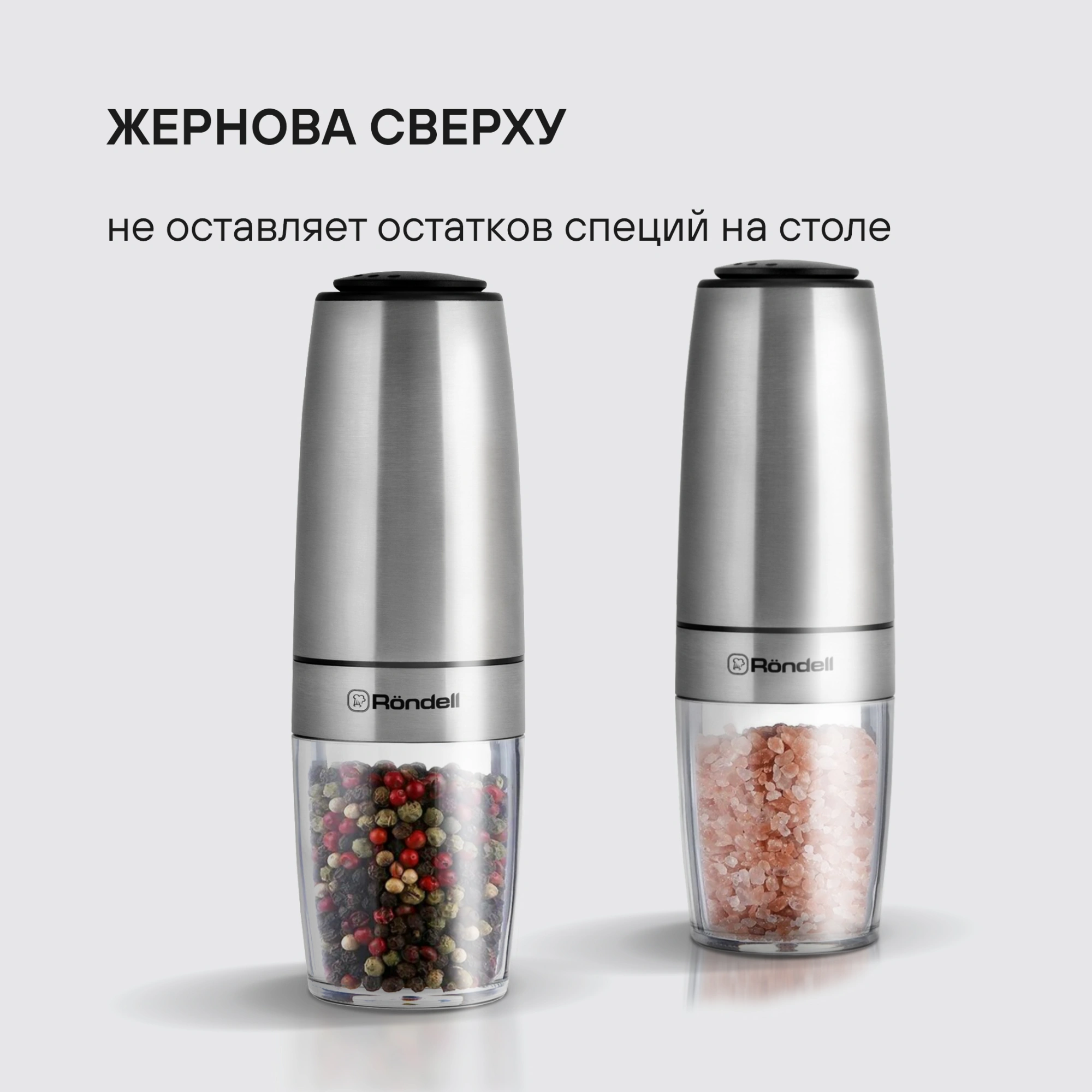 Мельница электр. Rondell Loft Professional RD-1508 для перца/соли стальной — миниатюра 7