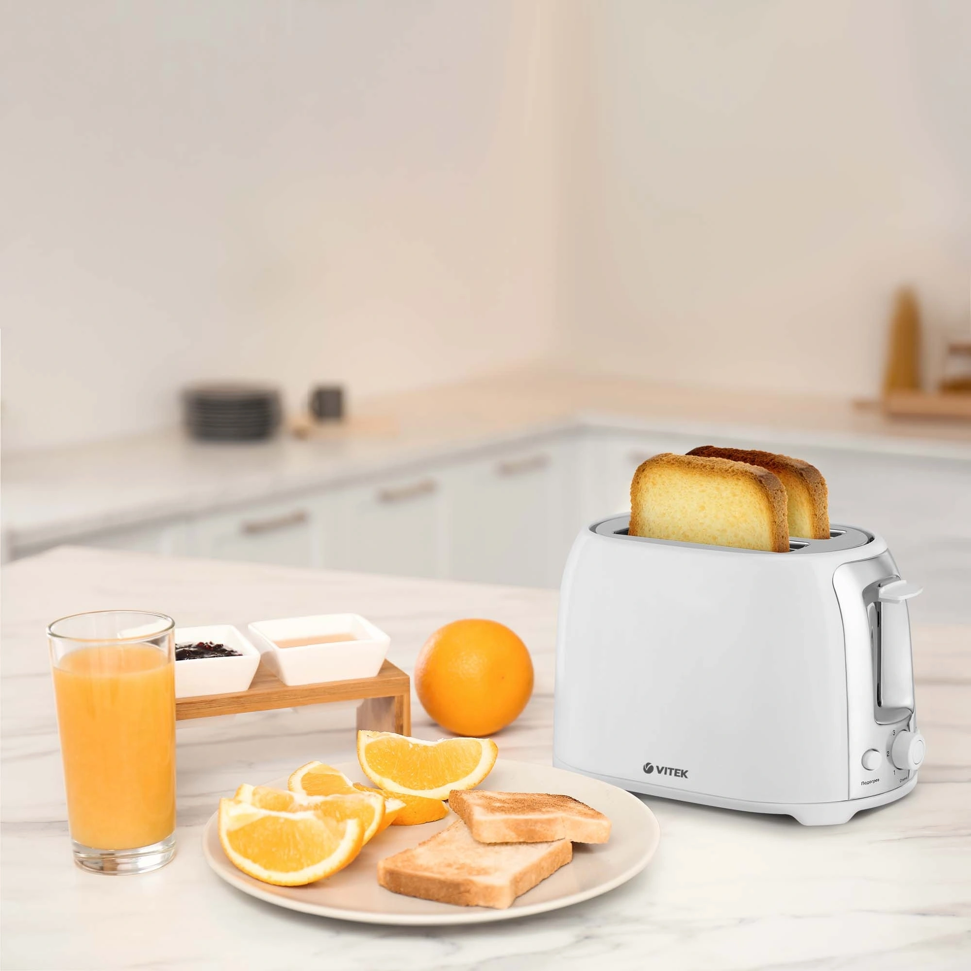 Тостер Vitek VT-1582W 750Вт белый — миниатюра 4