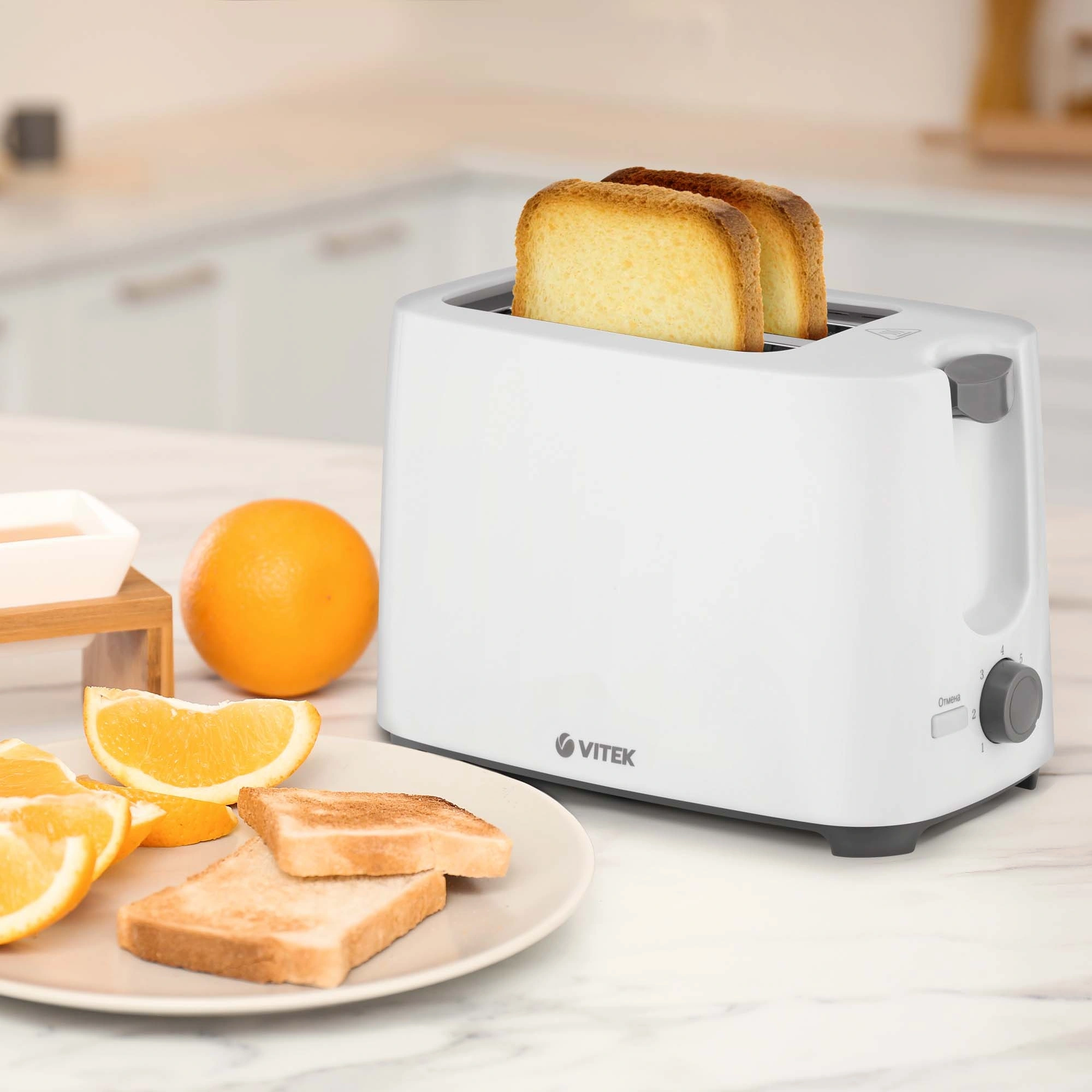 Тостер Vitek VT-1587 700Вт белый — миниатюра 2