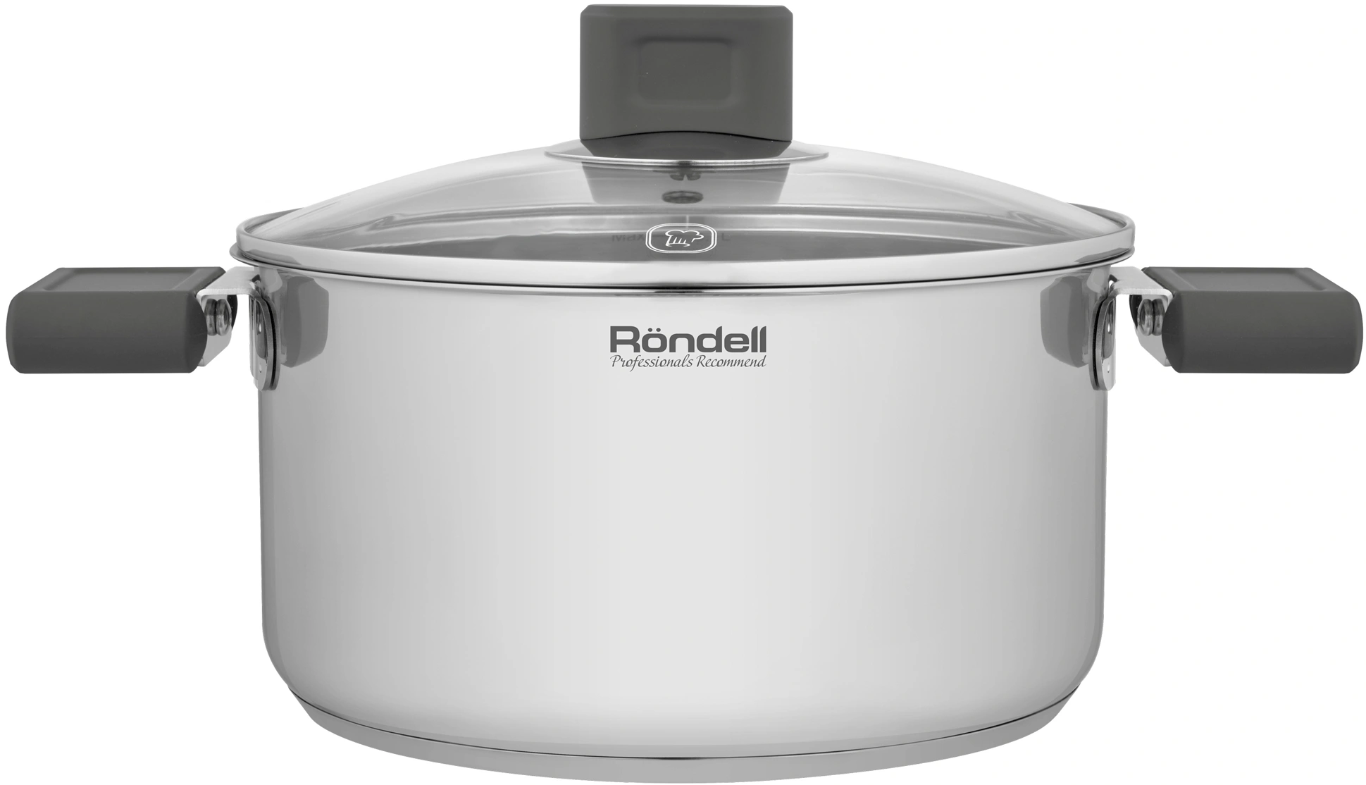 Кастрюля Rondell Quadro RDS-1596 3.1л. d=20см (с крышкой) стальной — фото 1