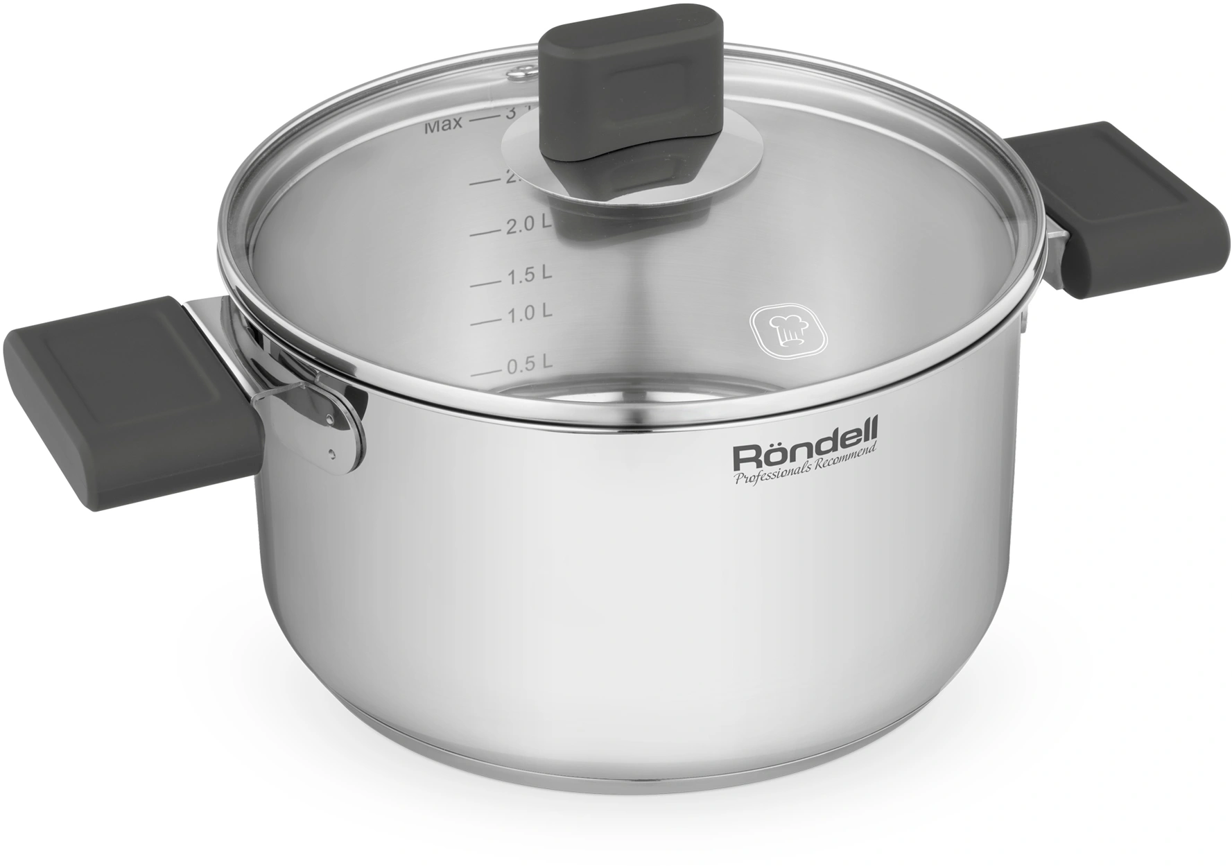 Кастрюля Rondell Quadro RDS-1596 3.1л. d=20см (с крышкой) стальной — миниатюра 2